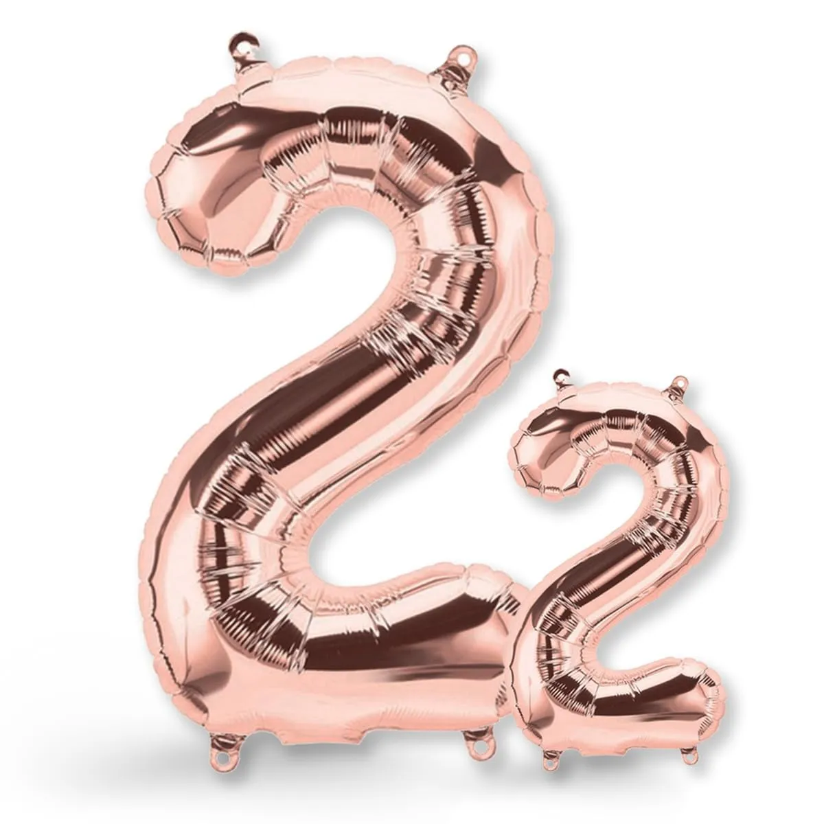 FUNXGO Palloncino Numero 2 Oro Rosa Grande - immagine 1