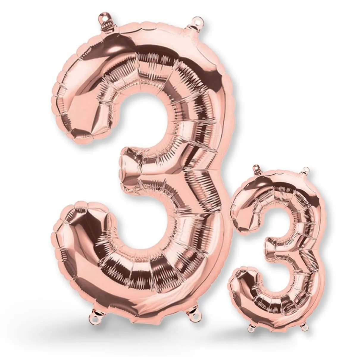 FUNXGO Palloncino Numero 3 Oro Rosa Grande 100 cm per Compleanno - immagine 1