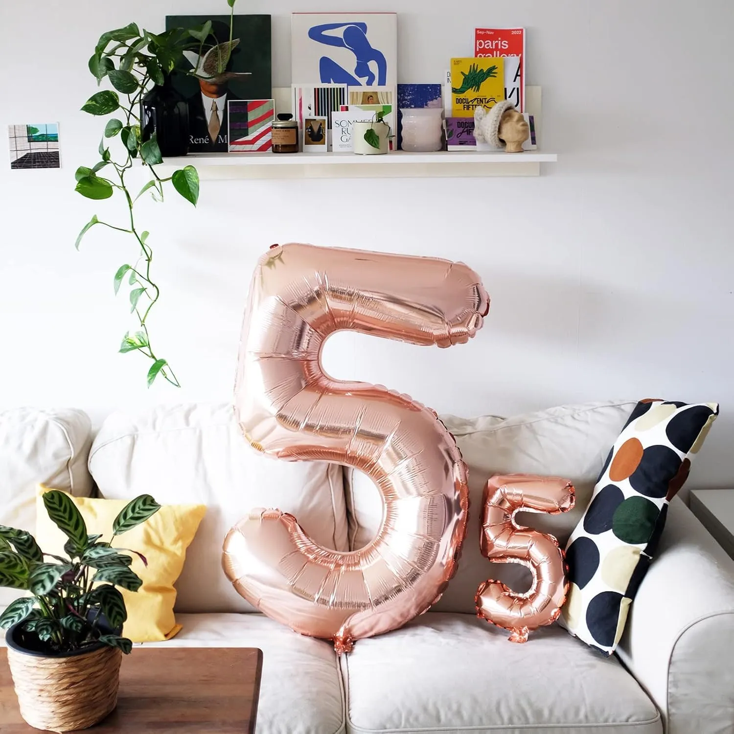 FUNXGO Palloncino Numero 3 Oro Rosa Grande 100 cm per Compleanno - immagine 6