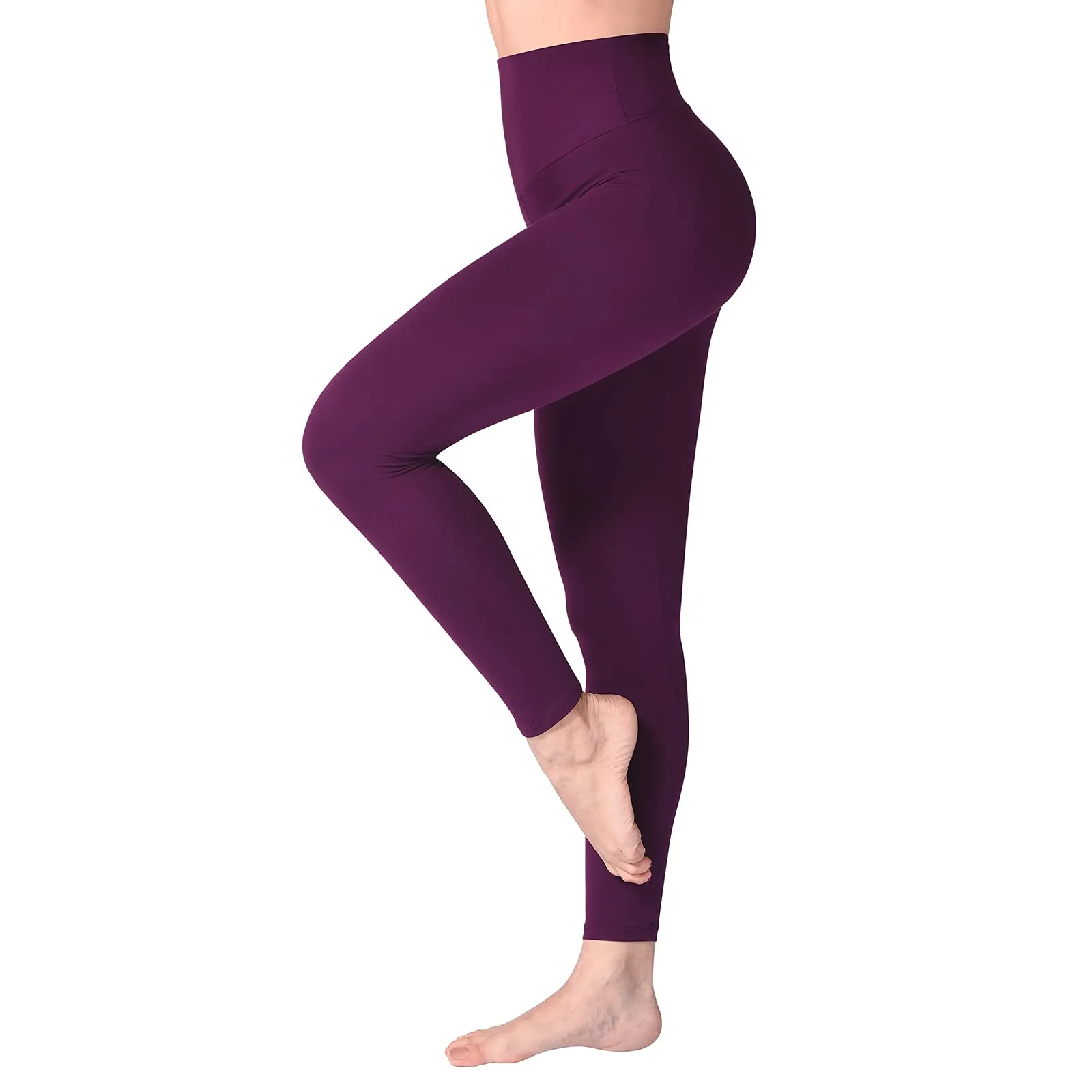 SINOPHANT Leggings Vita Alta Donna Fitness Yoga, S-M, Prugna Viola - immagine 1
