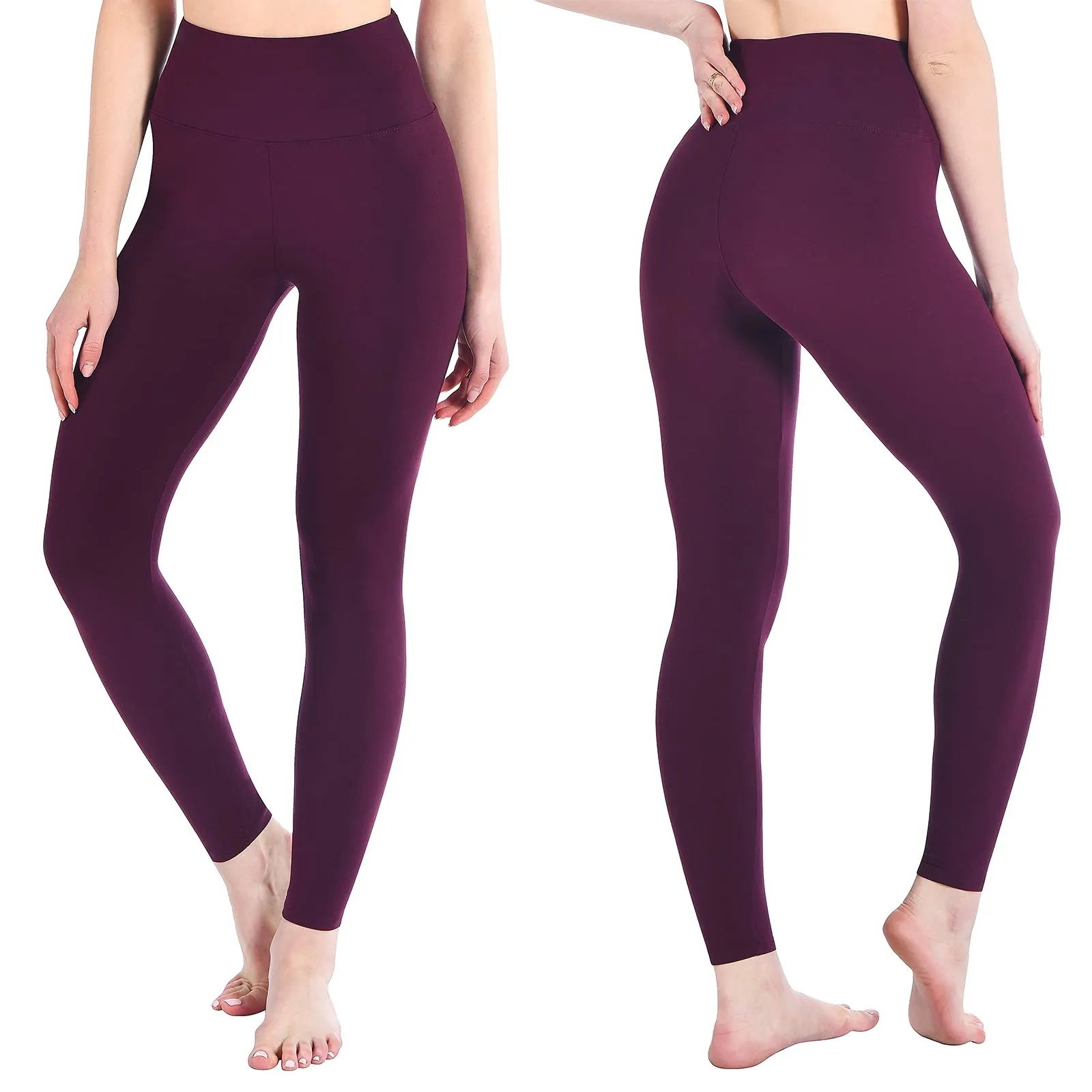 SINOPHANT Leggings Vita Alta Donna Fitness Yoga, L-XL, Prugna Viola - immagine 2