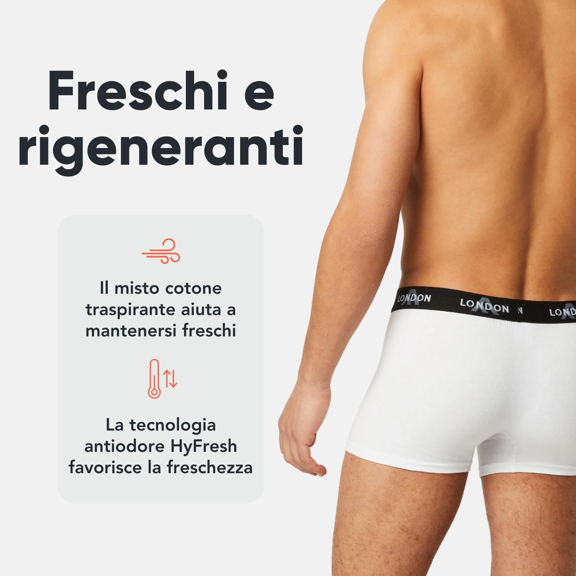 FM London Boxer Uomo in Cotone, Multicolore, 8 pezzi, M - immagine 3