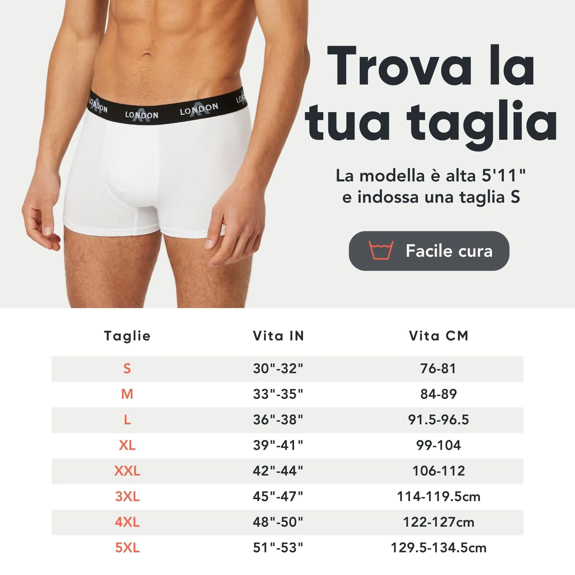 FM London Boxer Uomo in Cotone, Multicolore, 8 pezzi, M - immagine 5