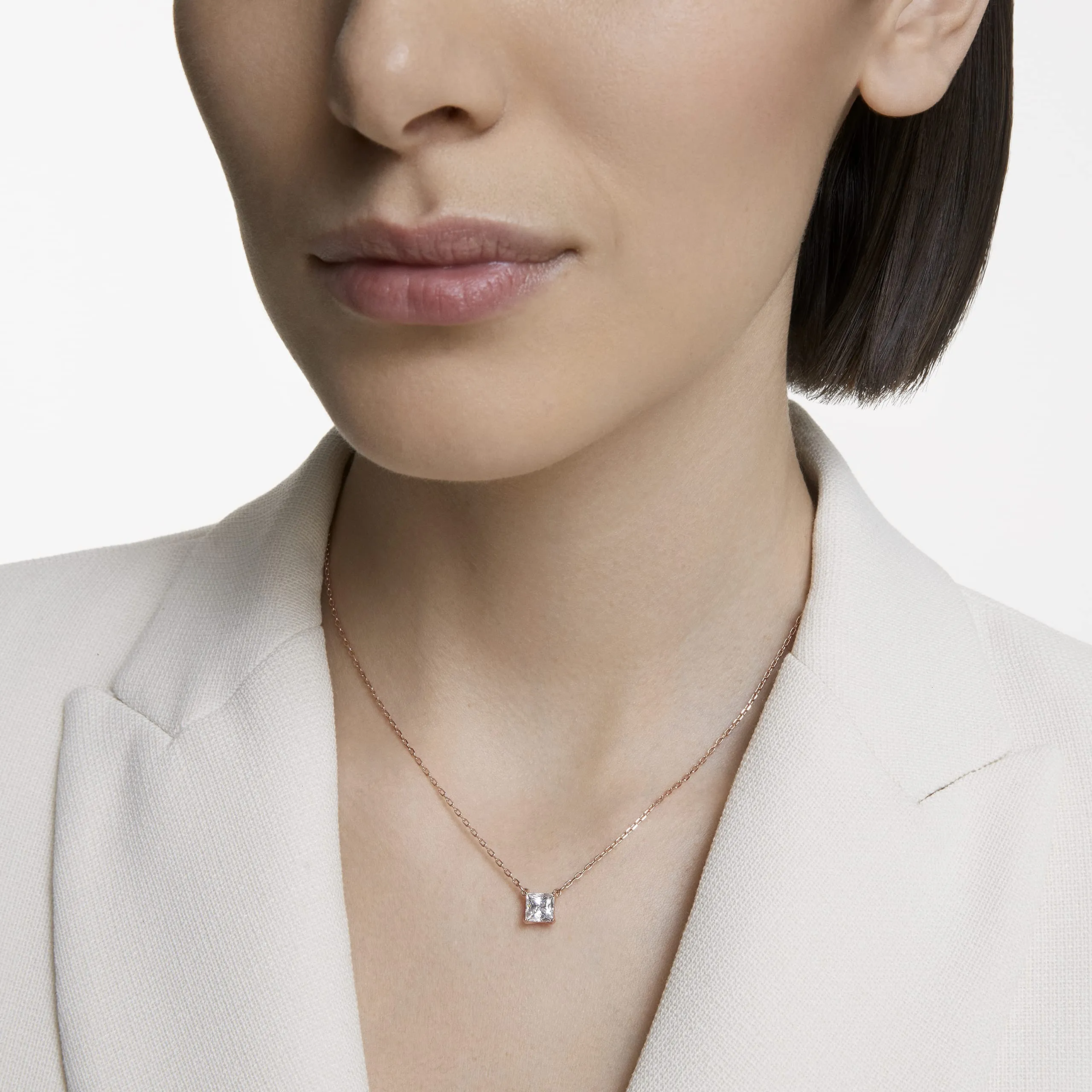 Swarovski Collana Attract Bianco Placcato Oro Rosa - immagine 3