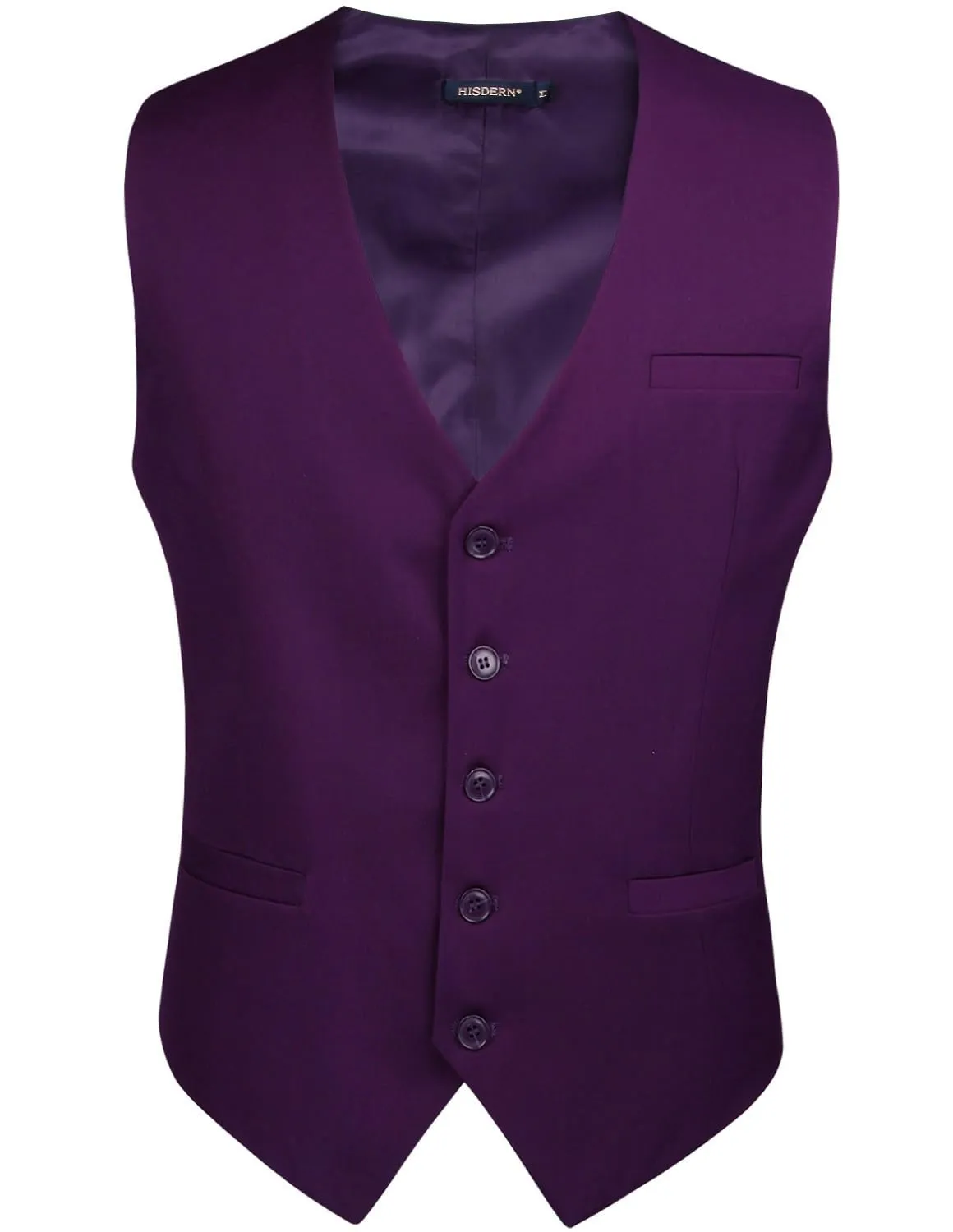 HISDERN Gilet da uomo in cotone viola - immagine 2