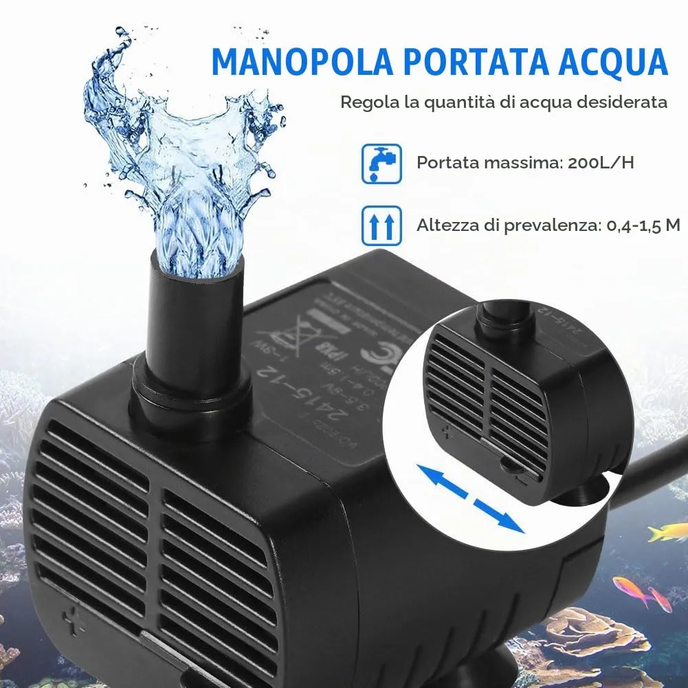 Flintronic Pompa Fontanella per Gatti, 3.5-9V 1-3W, 200L/H, Nero - immagine 4