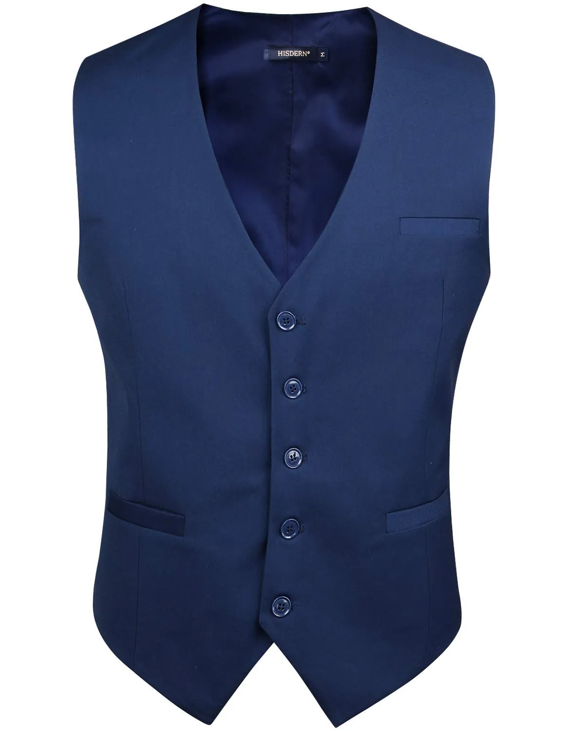 HISDERN Gilet da Uomo in Cotone Blu Navy - immagine 2