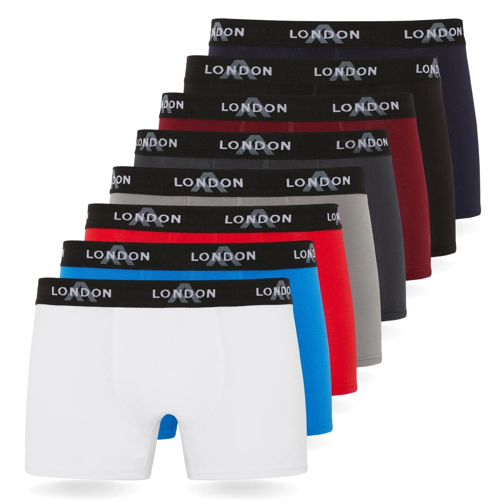 FM London Boxer Uomo in Cotone, Multicolore, 8 pezzi, S - immagine 1