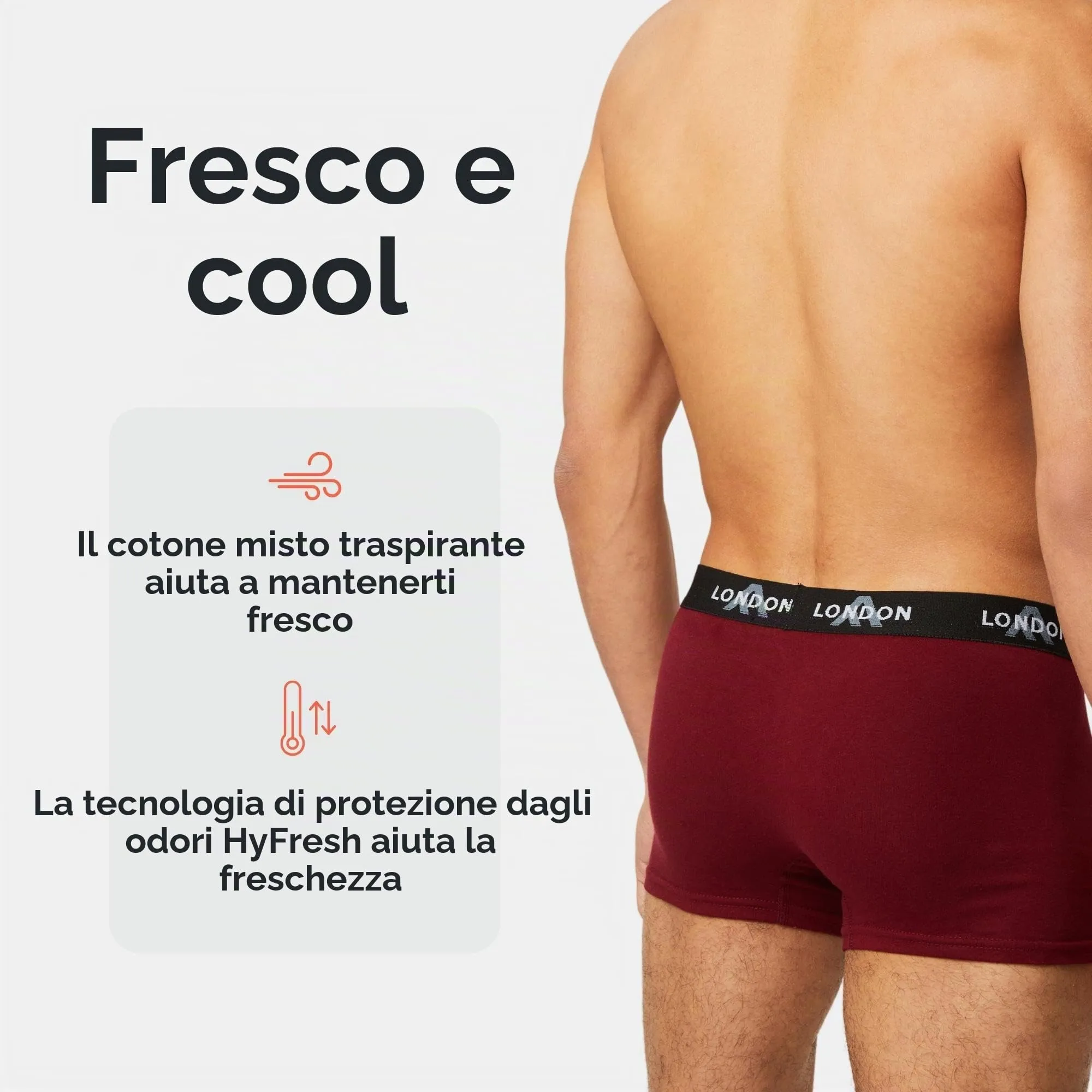 FM London Boxer Uomo in Cotone, 8 pezzi, Colori Scuri Assortiti, S - immagine 3