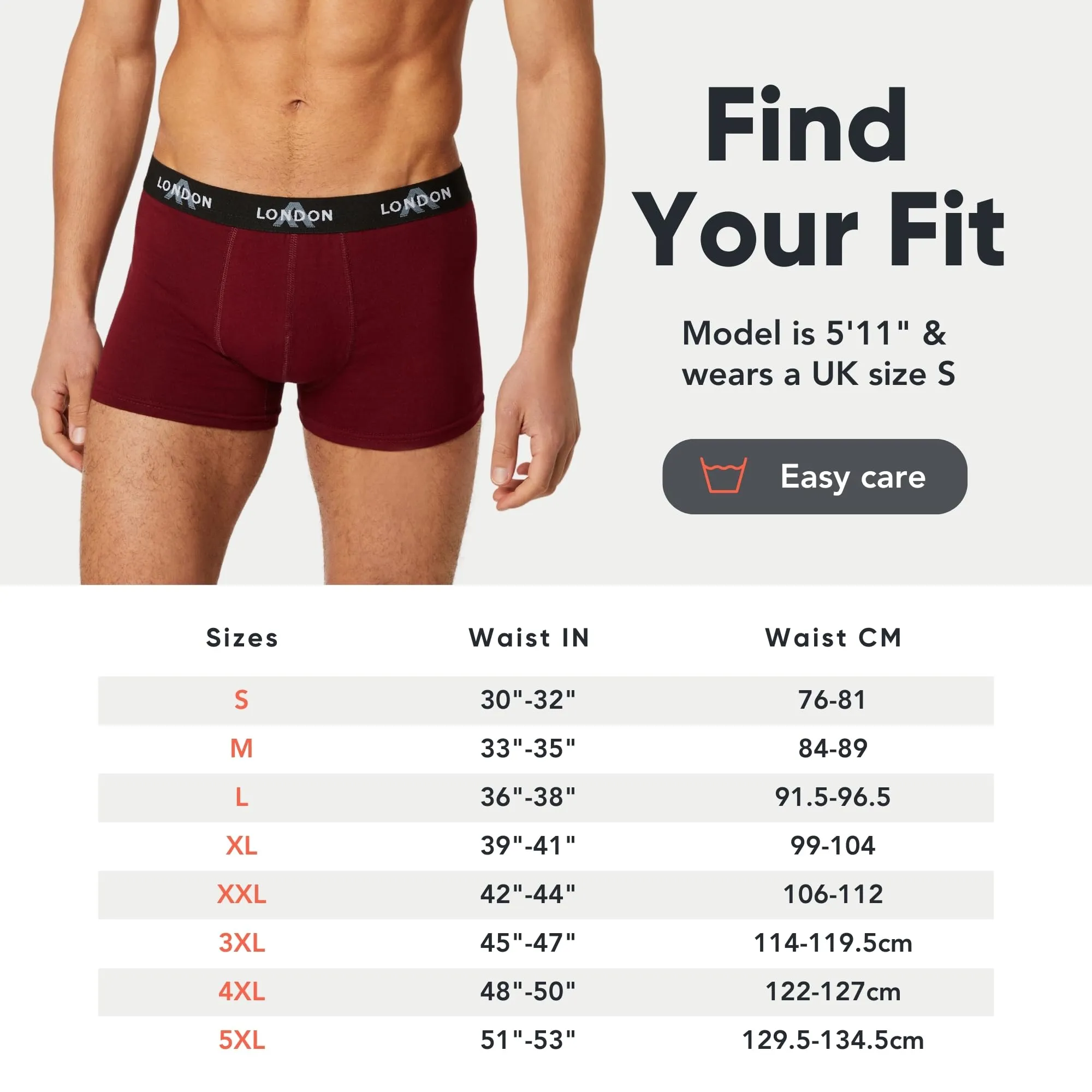 FM London Boxer Uomo in Cotone, 8 pezzi, Colori Scuri Assortiti, S - immagine 5