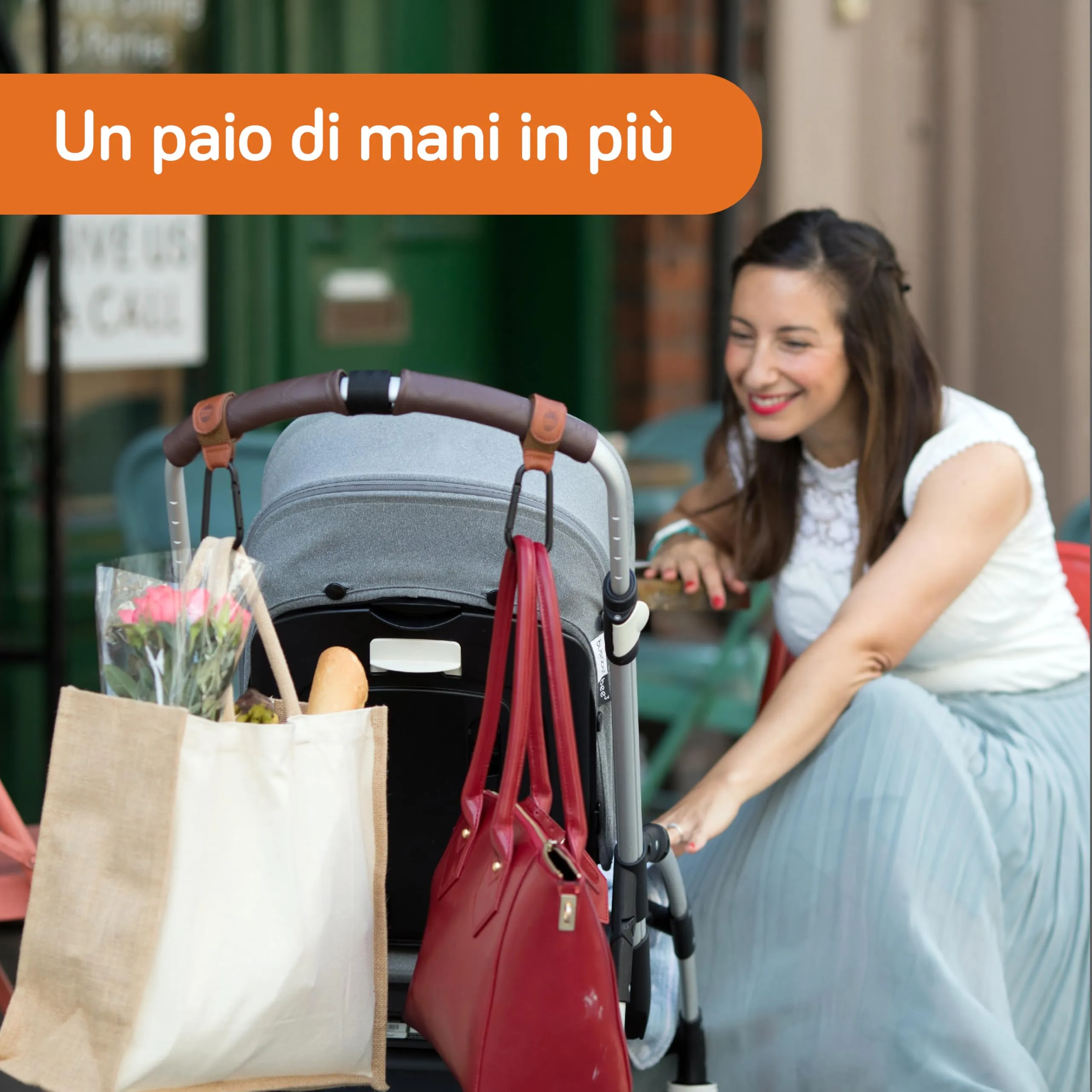 Baby Uma Ganci Passeggino Porta Borse in Similpelle, 2 Pezzi - immagine 3