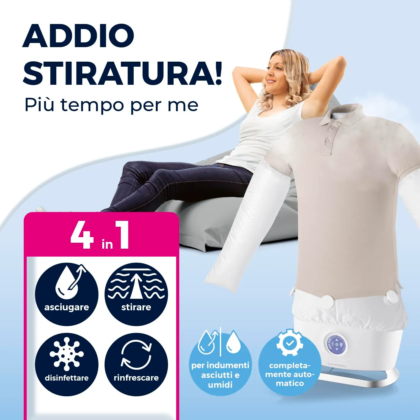 CLEANmaxx PRO STEAM Ferro da stiro automatico per camicie e pantaloni - immagine 2