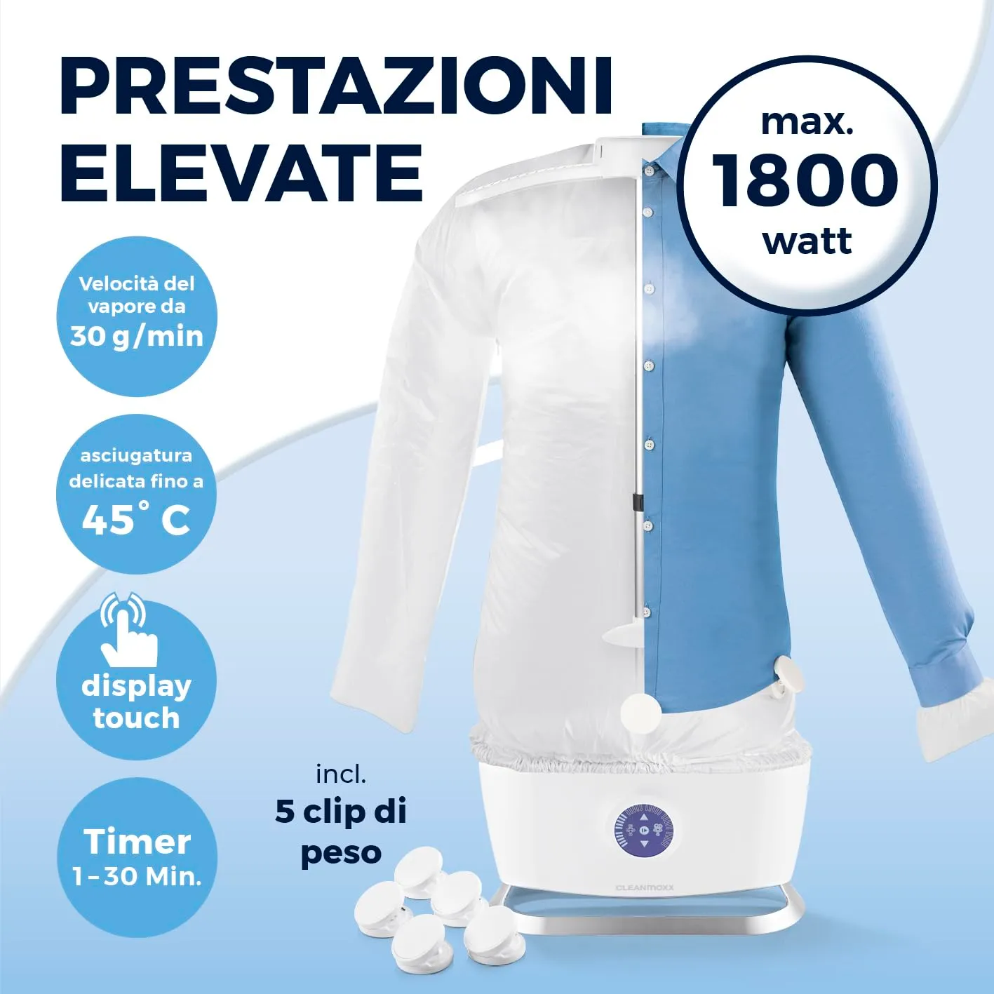 CLEANmaxx PRO STEAM Ferro da stiro automatico per camicie e pantaloni - immagine 4