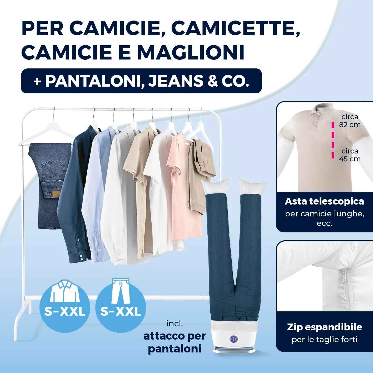 CLEANmaxx PRO STEAM Ferro da stiro automatico per camicie e pantaloni - immagine 7
