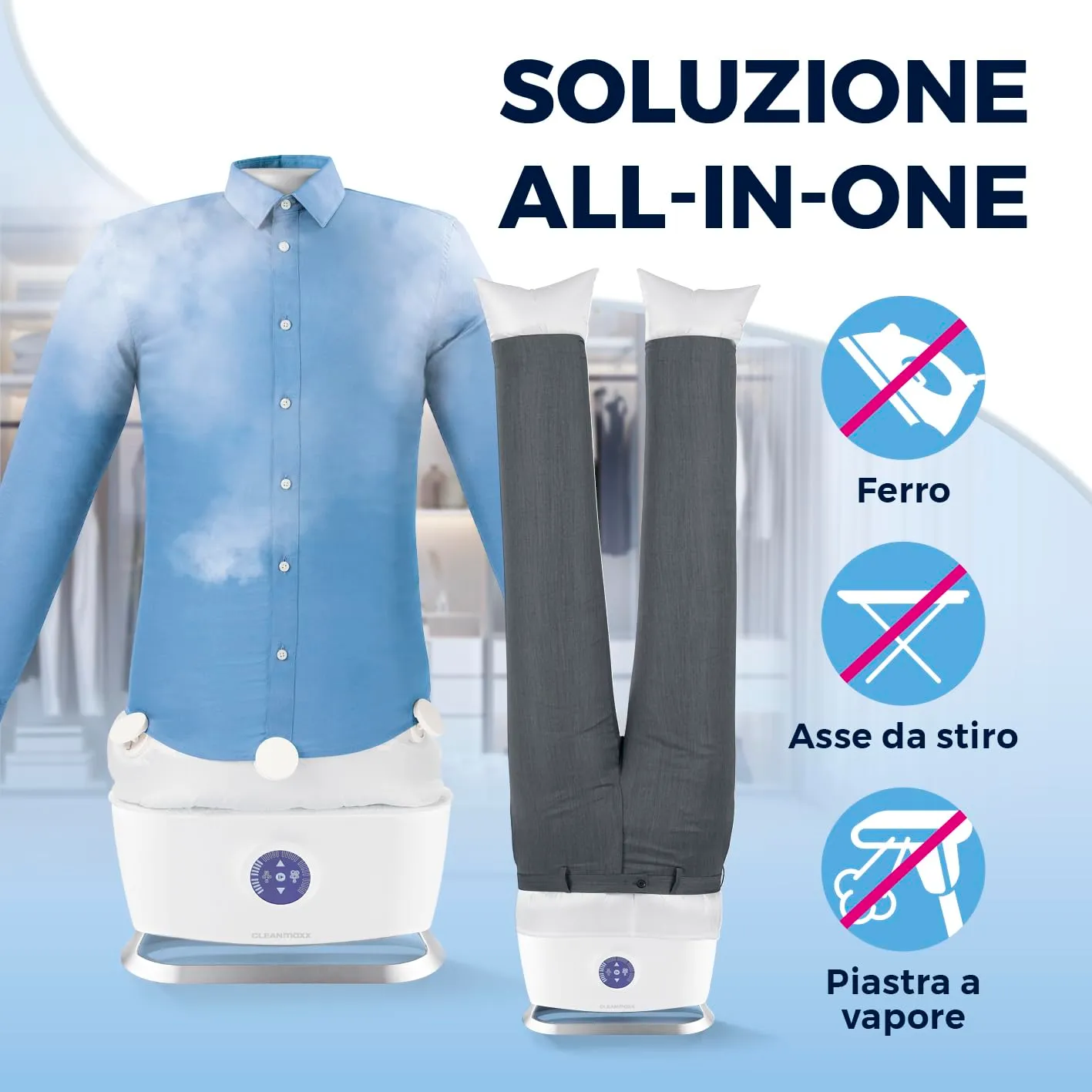 CLEANmaxx PRO STEAM Ferro da stiro automatico per camicie e pantaloni - immagine 9