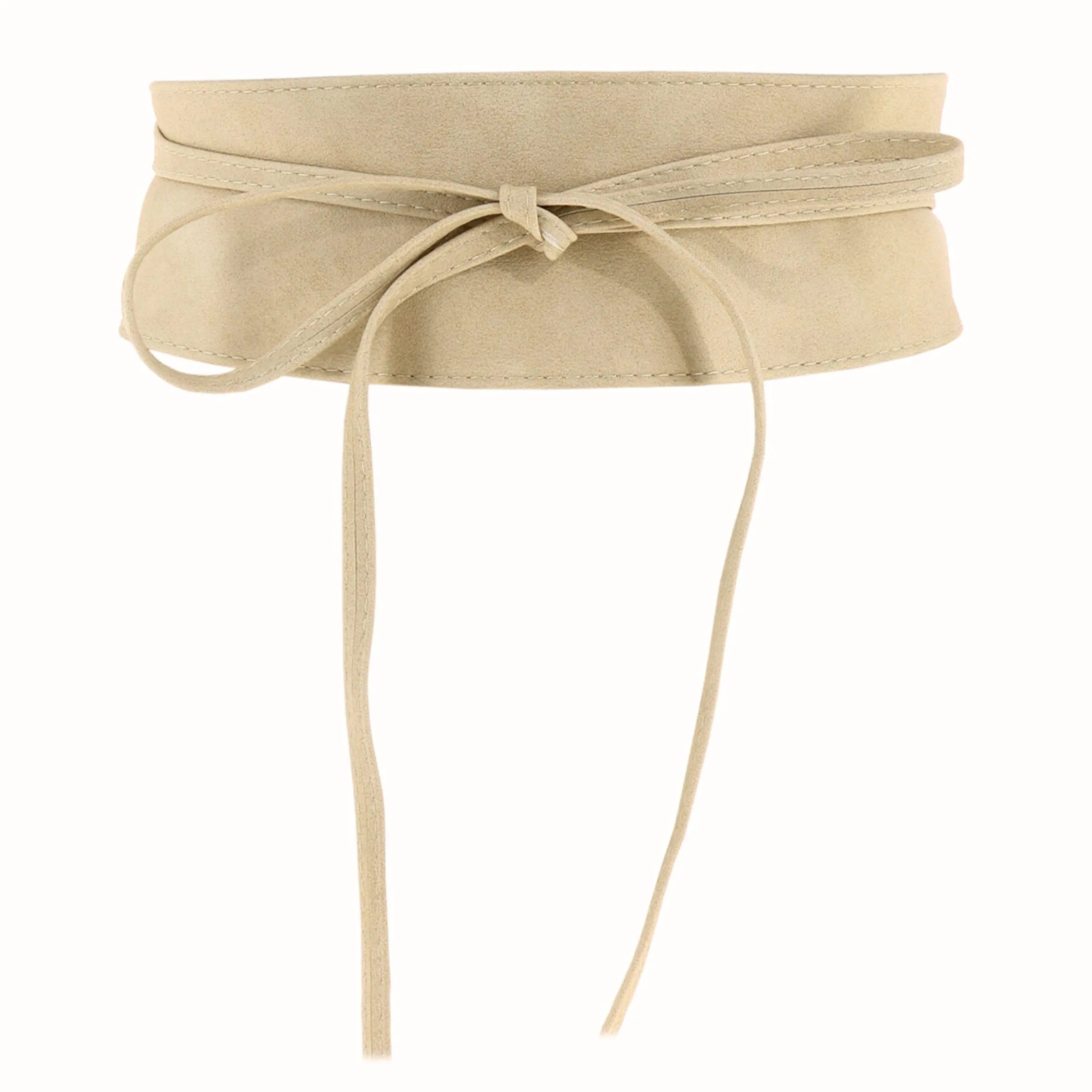 FASHIONGEN Cintura Obi da donna in similpelle, Tan beige, L-XL - immagine 1