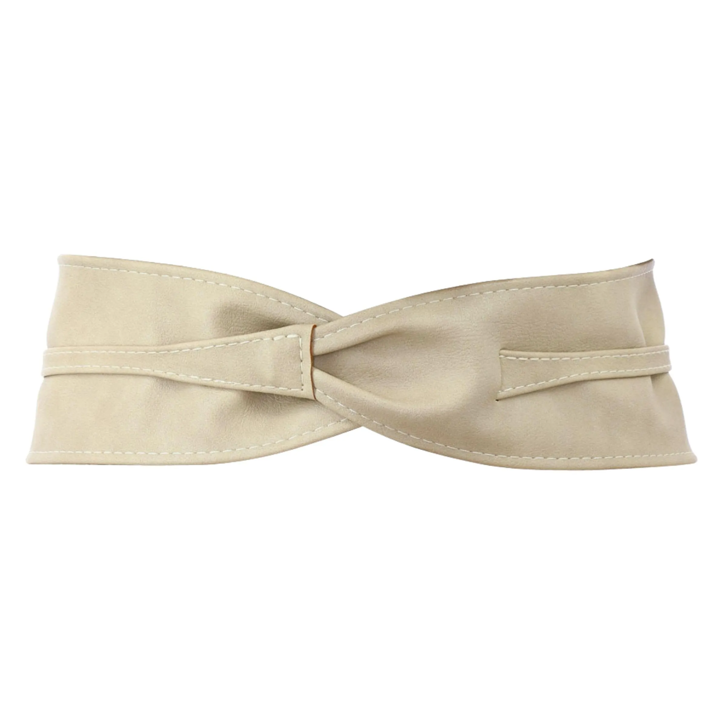FASHIONGEN Cintura Obi da donna in similpelle, Tan beige, L-XL - immagine 7