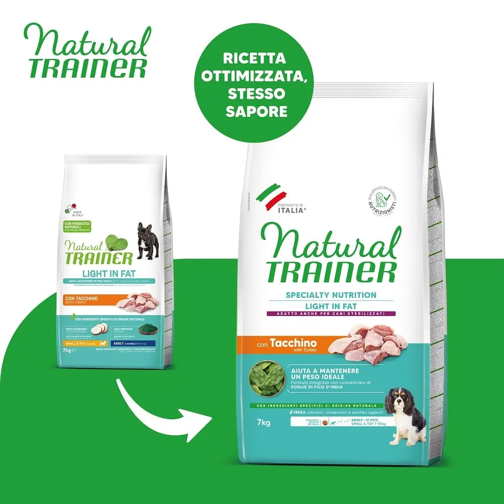 Trainer Natural Ideal Weight Small & Toy Adult Dog Food with Turkey, 7kg - immagine 2