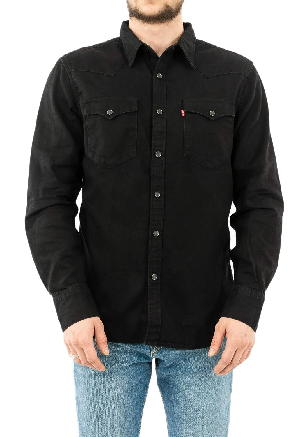 Levi's Barstow Western Standard Shirt, Marble Black Denim Rinse, XL - immagine 3