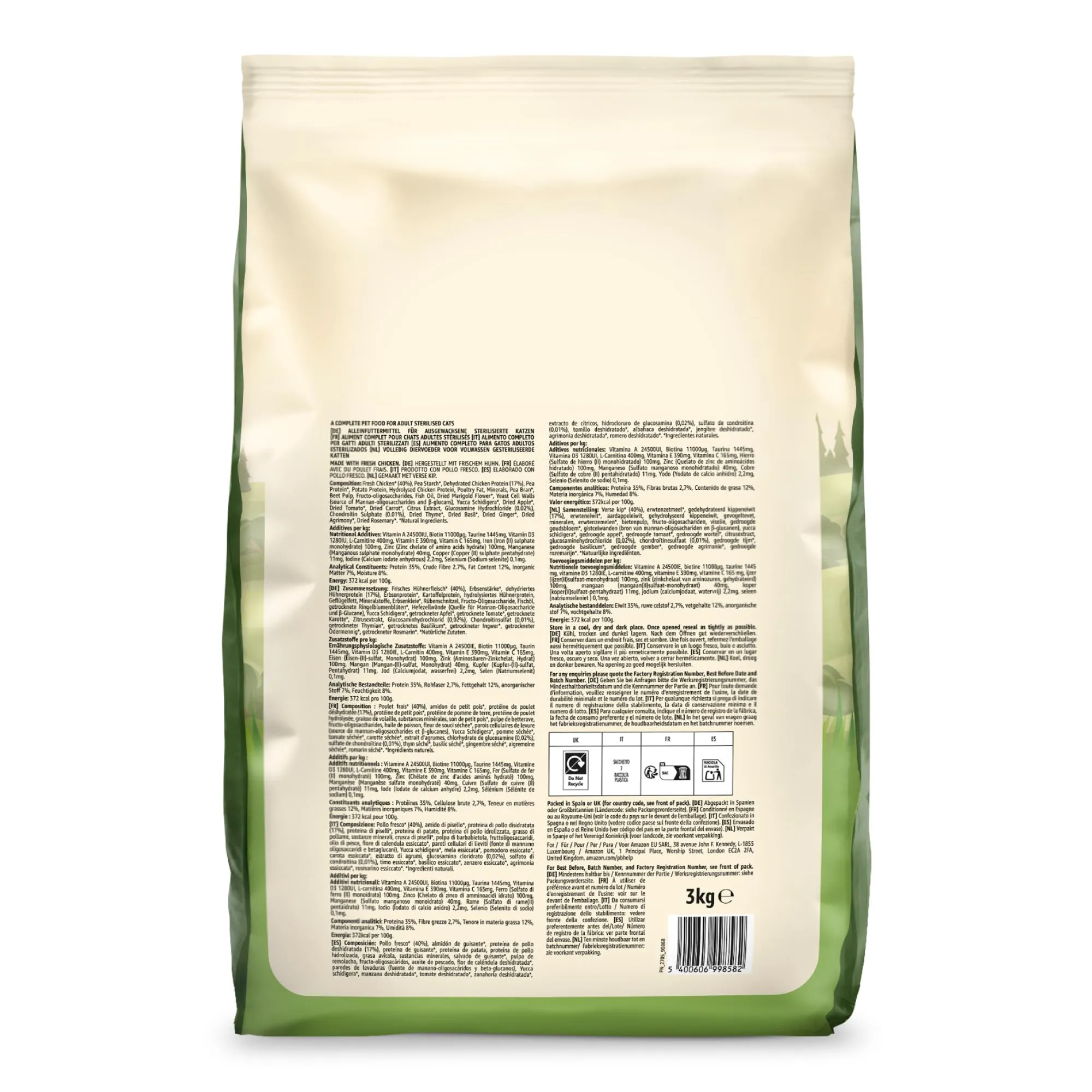 by Amazon Grainfree Recipe Dry Cat Food Sterilised/Light with Fresh Chicken - 3kg - immagine 8