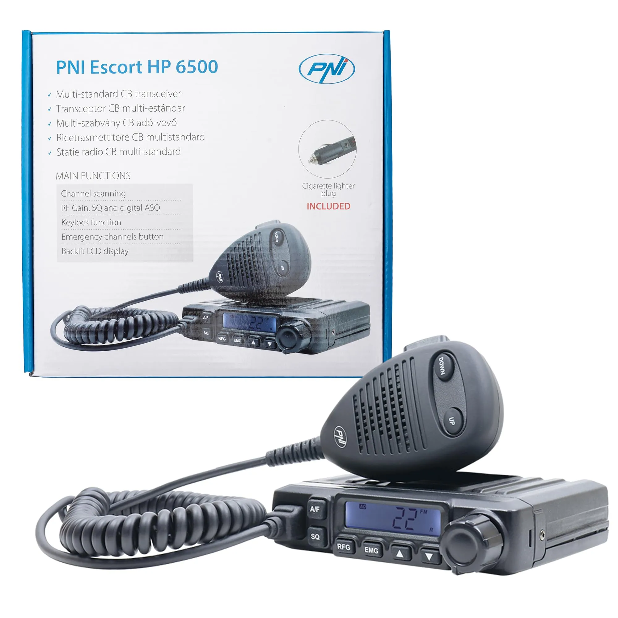 PNI Escort HP 6500 CB Radio 4W 12V ASQ RF Gain - immagine 3