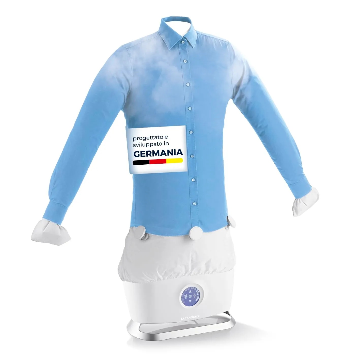 CLEANmaxx Ferro da stiro automatico a vapore per camicie e camicette, 2 programmi, display touch - immagine 1
