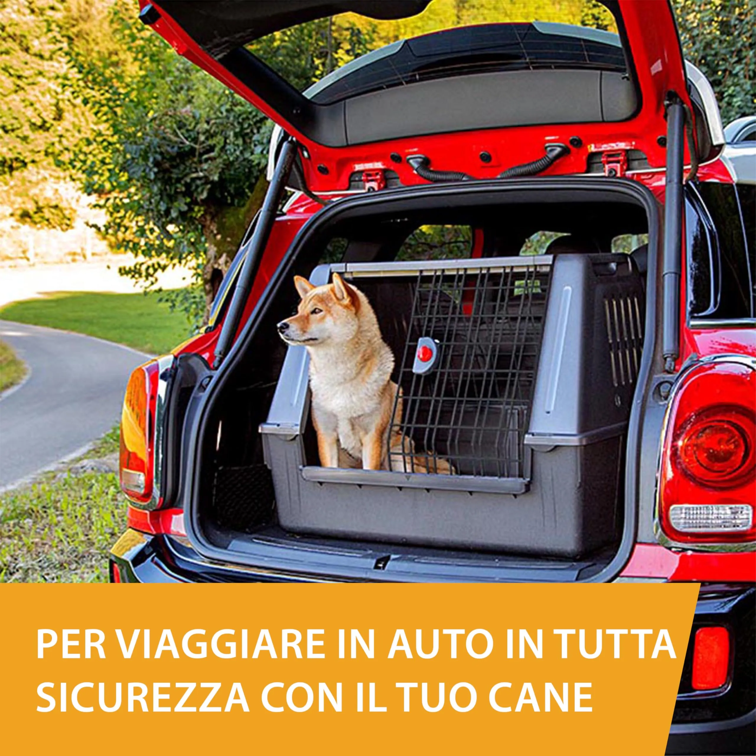Ferplast Atlas Car 80 Scenic Trasportino per Cani da Auto, 82 x 51 x 61 cm, Max 20 kg - immagine 2