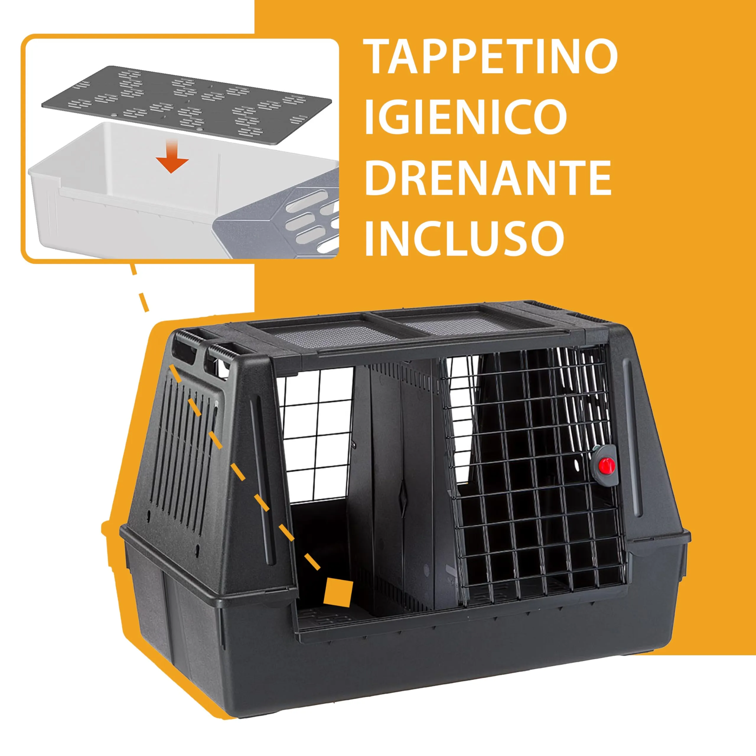 Ferplast Atlas Car 80 Scenic Trasportino per Cani da Auto, 82 x 51 x 61 cm, Max 20 kg - immagine 6
