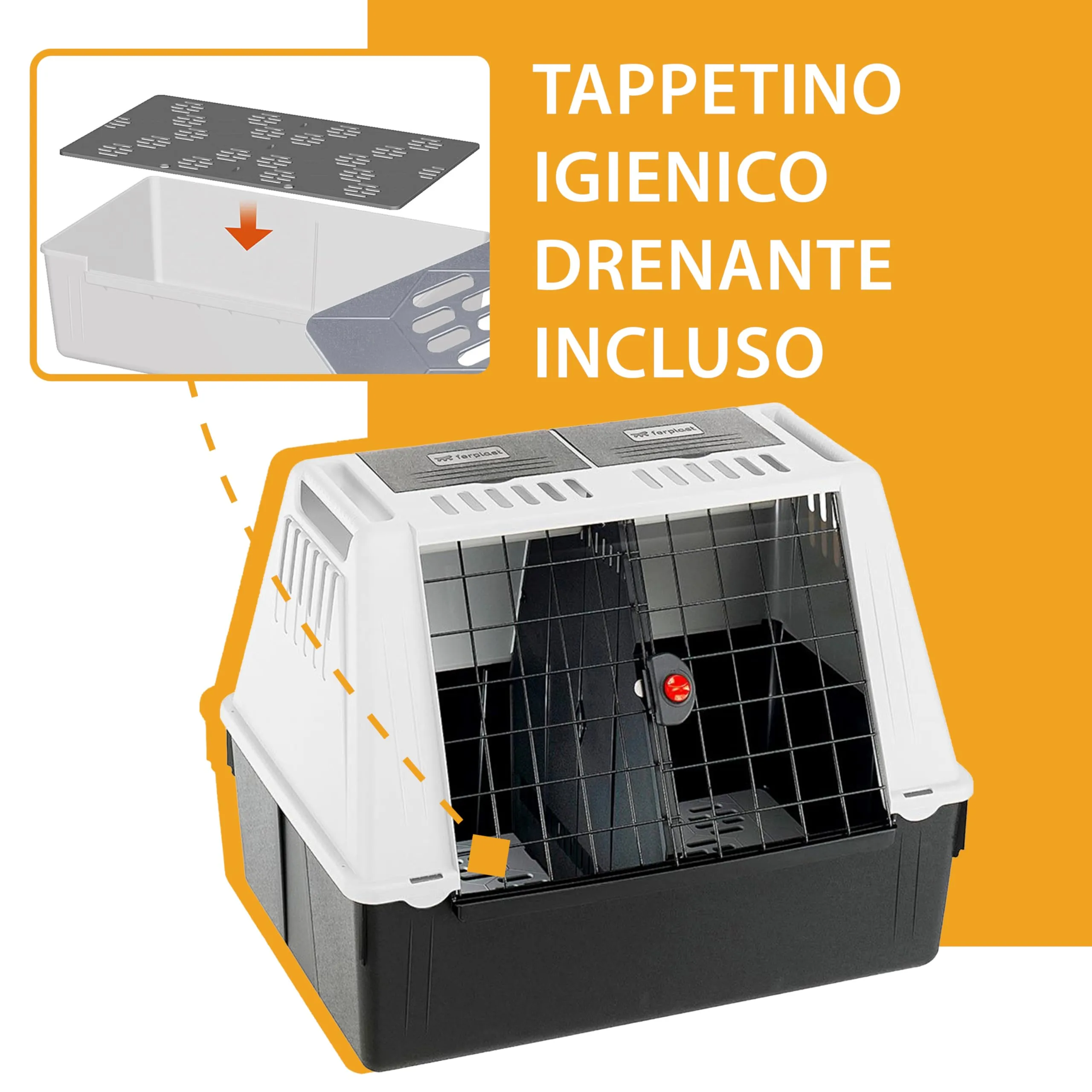 Ferplast Atlas Car 80 Trasportino per Cani da Auto, 82 x 51 x 61 cm, Max 20 kg - immagine 6