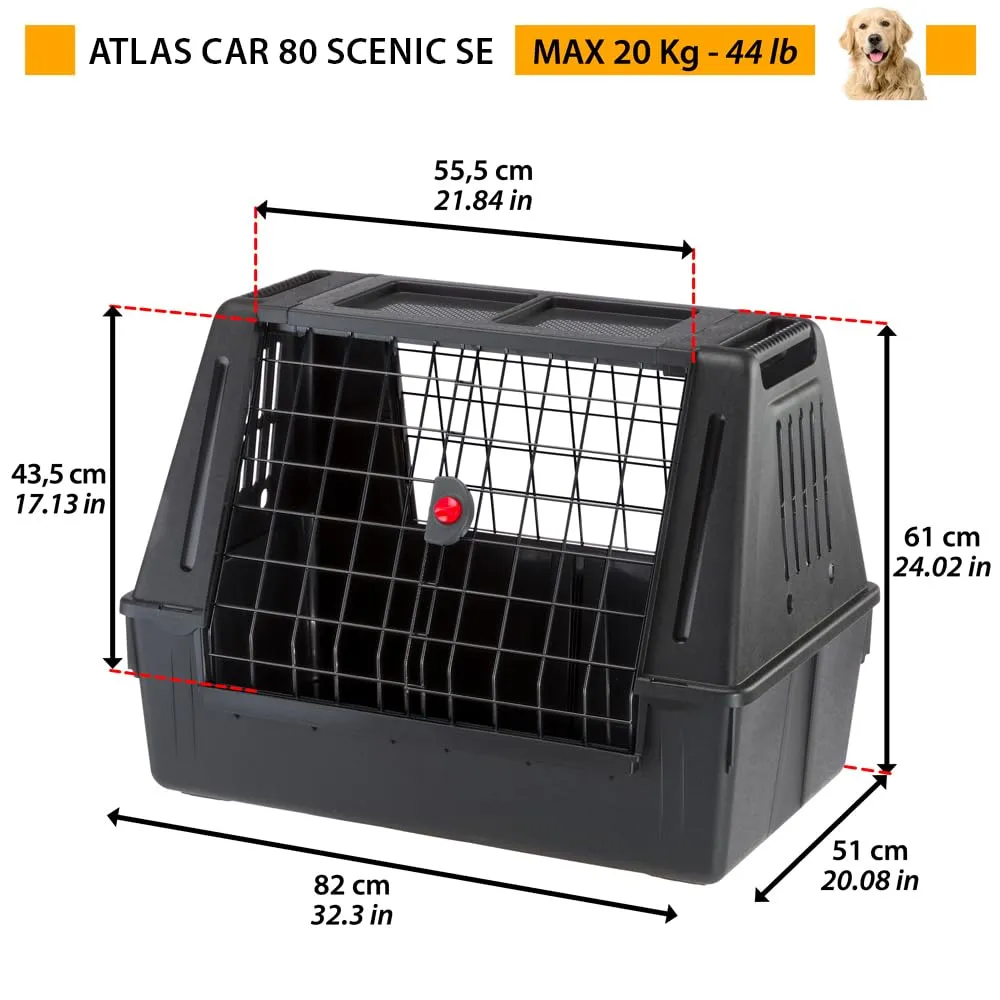 Ferplast Atlas Car 80 Scenic SE Trasportino per Cani da Auto, 82 x 51 x 61 cm, Max 20 kg - immagine 10