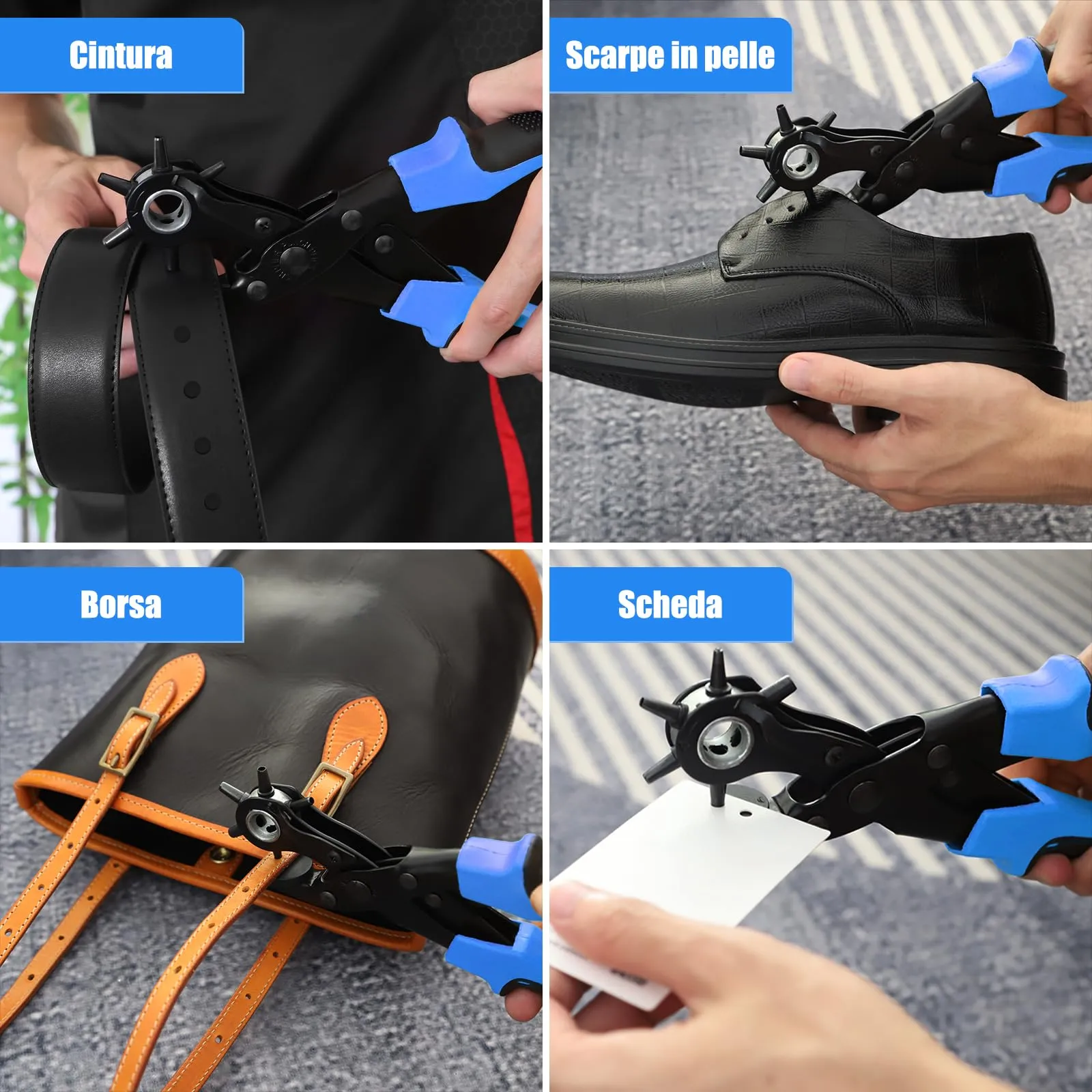 Diyife Punzonatrice per Cinture, 6 Misure, Design a Doppia Leva - immagine 7