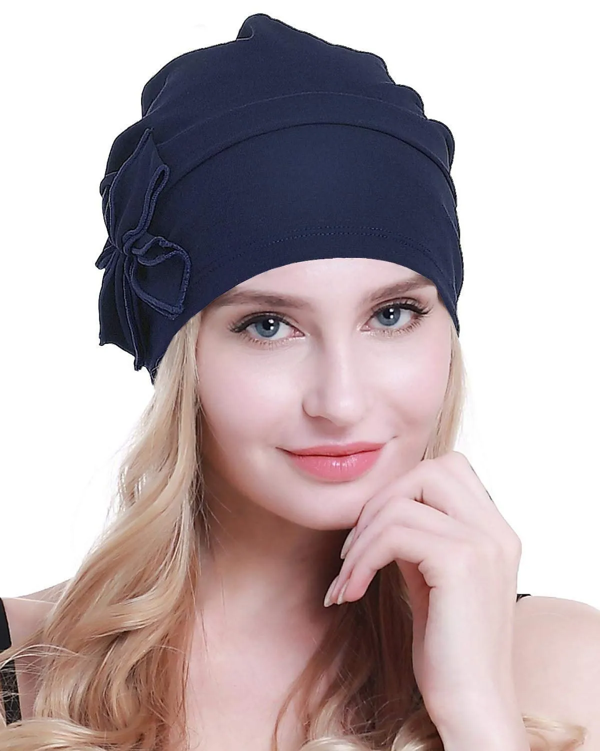 Osvyo Berretto a turbante in cotone per donne, Taglia unica - immagine 1