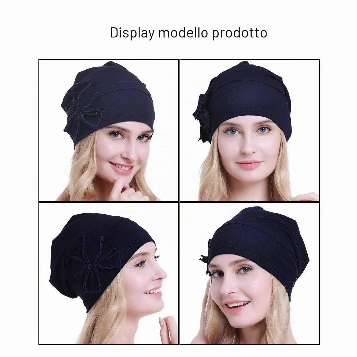 Osvyo Berretto a turbante in cotone per donne, Taglia unica - immagine 2