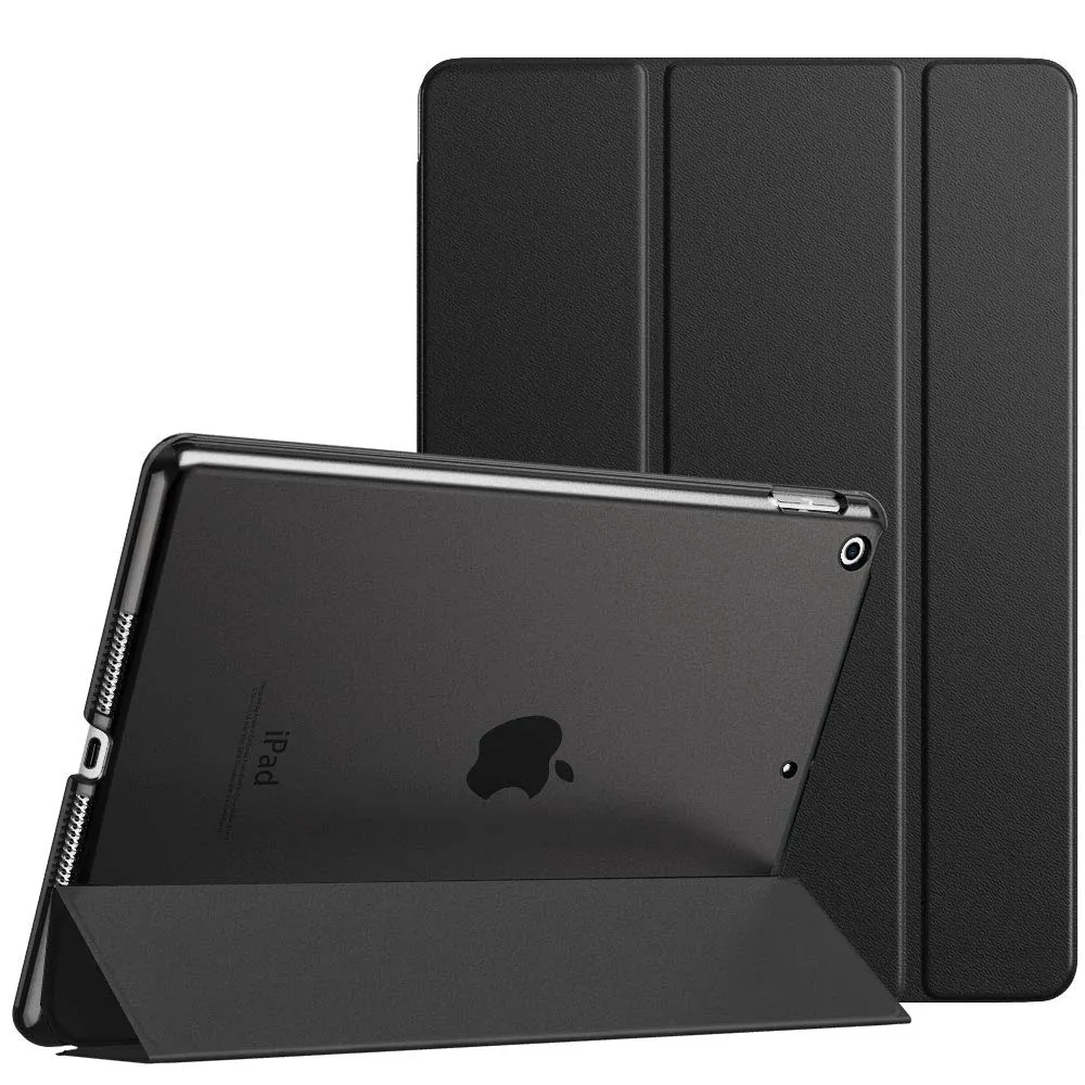 MoKo Case for iPad 9th Gen 2021, iPad 8th Gen 2020, iPad 7th Gen 2019, Ultra Slim Tri-fold Auto Sleep Wake Cover, Black - immagine 1