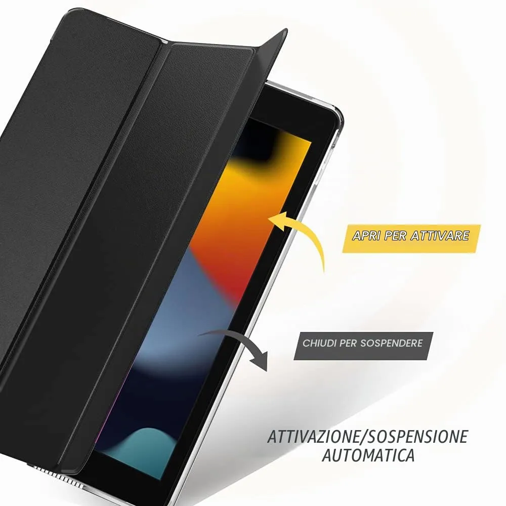 MoKo Case for iPad 9th Gen 2021, iPad 8th Gen 2020, iPad 7th Gen 2019, Ultra Slim Tri-fold Auto Sleep Wake Cover, Black - immagine 5