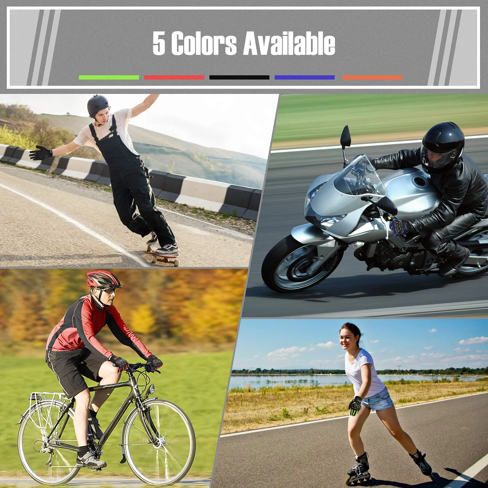 COFIT Guanti da Moto Touchscreen Verde M - immagine 6