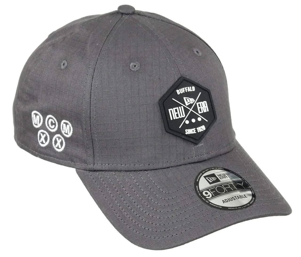 New Era 9FORTY Adjustable Cap Rubber Hex Patch - Graphite - immagine 1