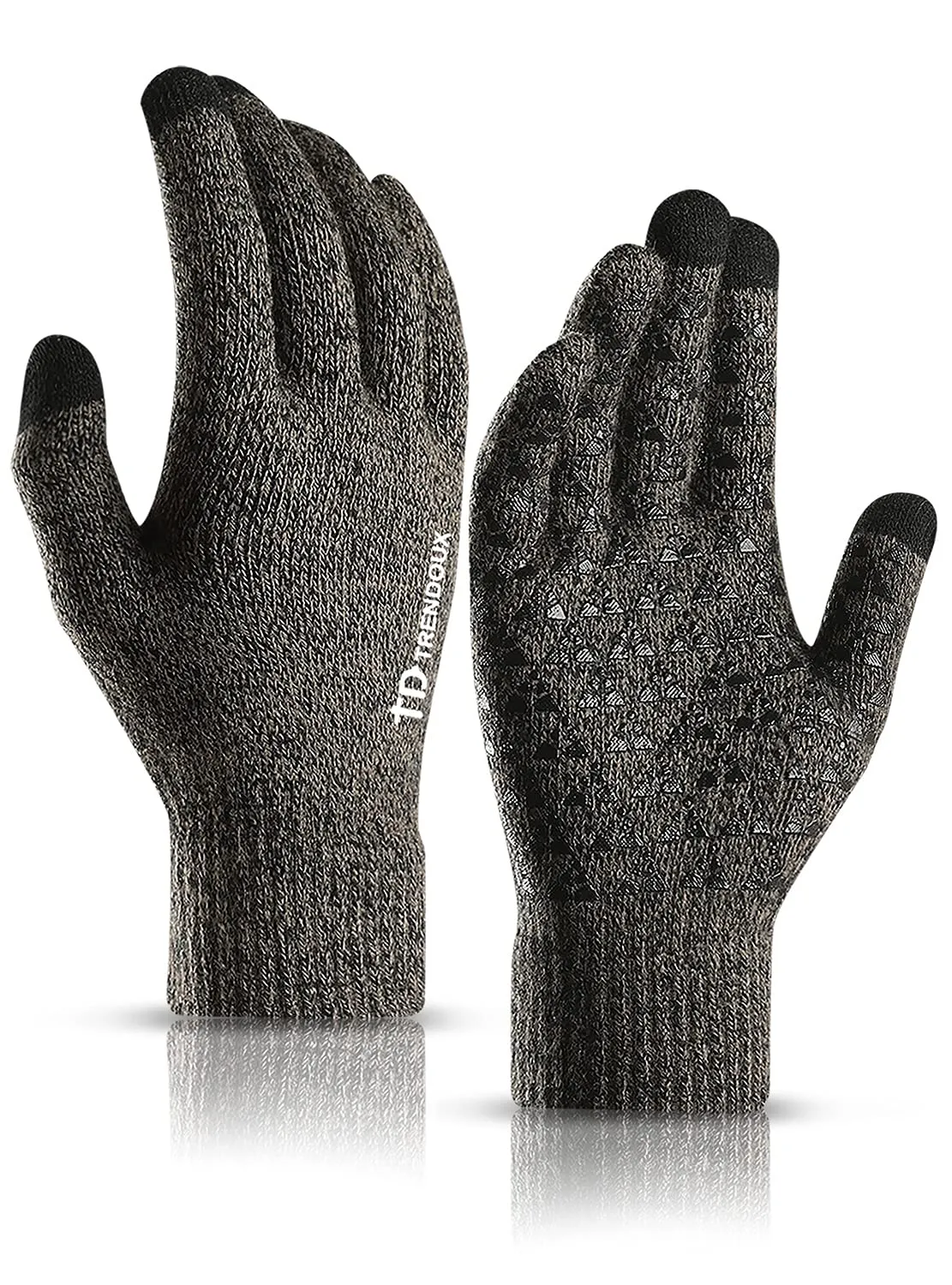 TRENDOUX Guanti Bici Invernali Touch Screen, Grigio M - immagine 1