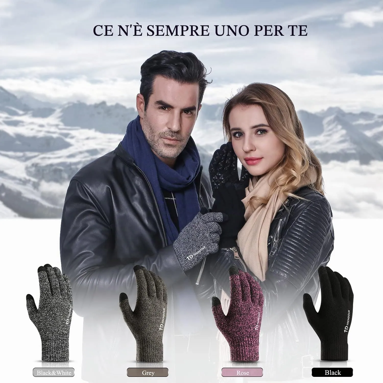 TRENDOUX Guanti Bici Invernali Touch Screen, Grigio M - immagine 6