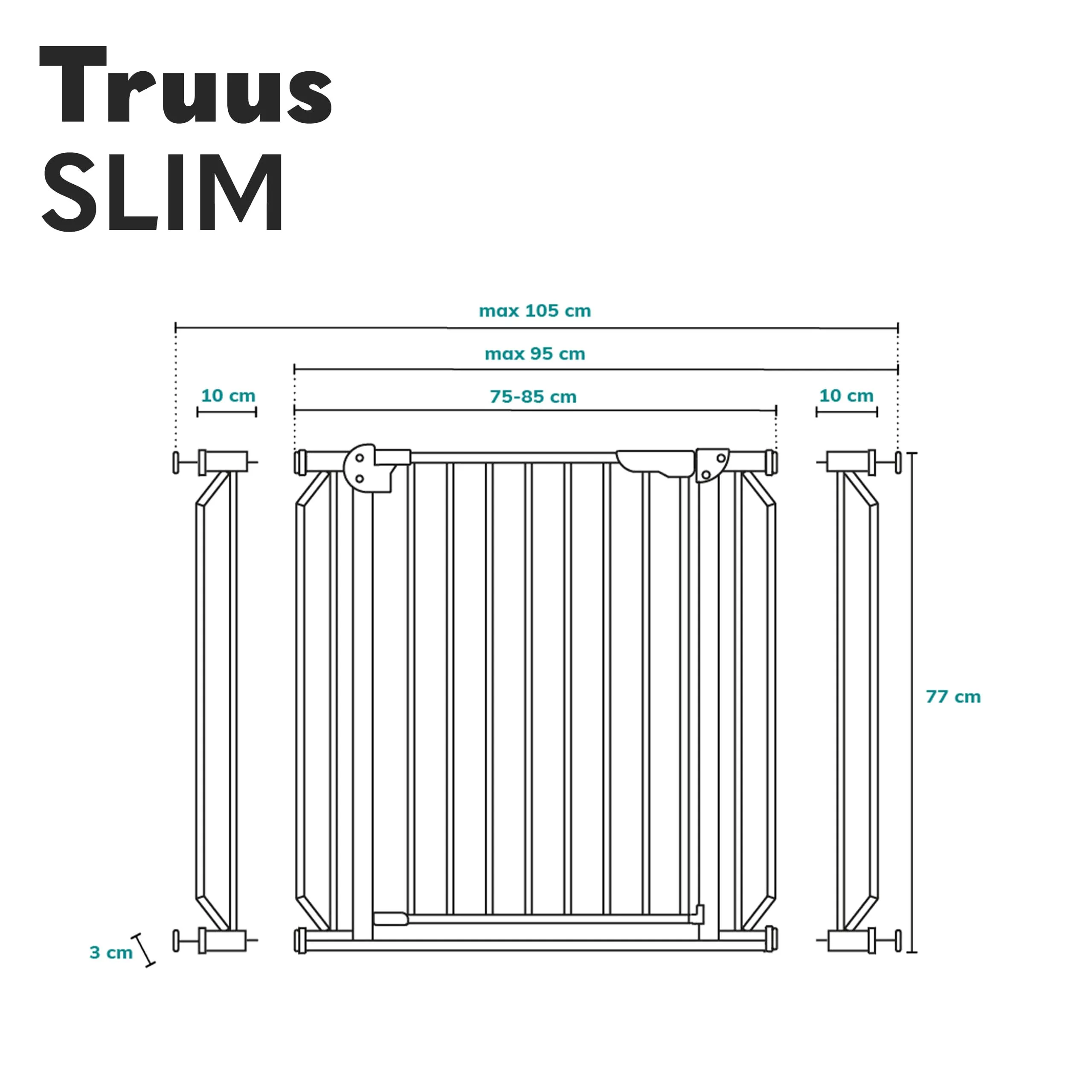 Lionelo Truus Slim Cancelletto di Sicurezza Larghezza Regolabile 75-105 cm - immagine 8