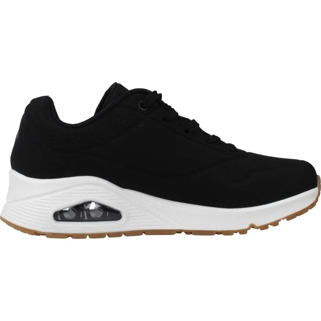 Skechers Uno Stand On Air Scarpe da Ginnastica da Donna, Black White Durabuck/Mesh, 36 EU Larga - immagine 6