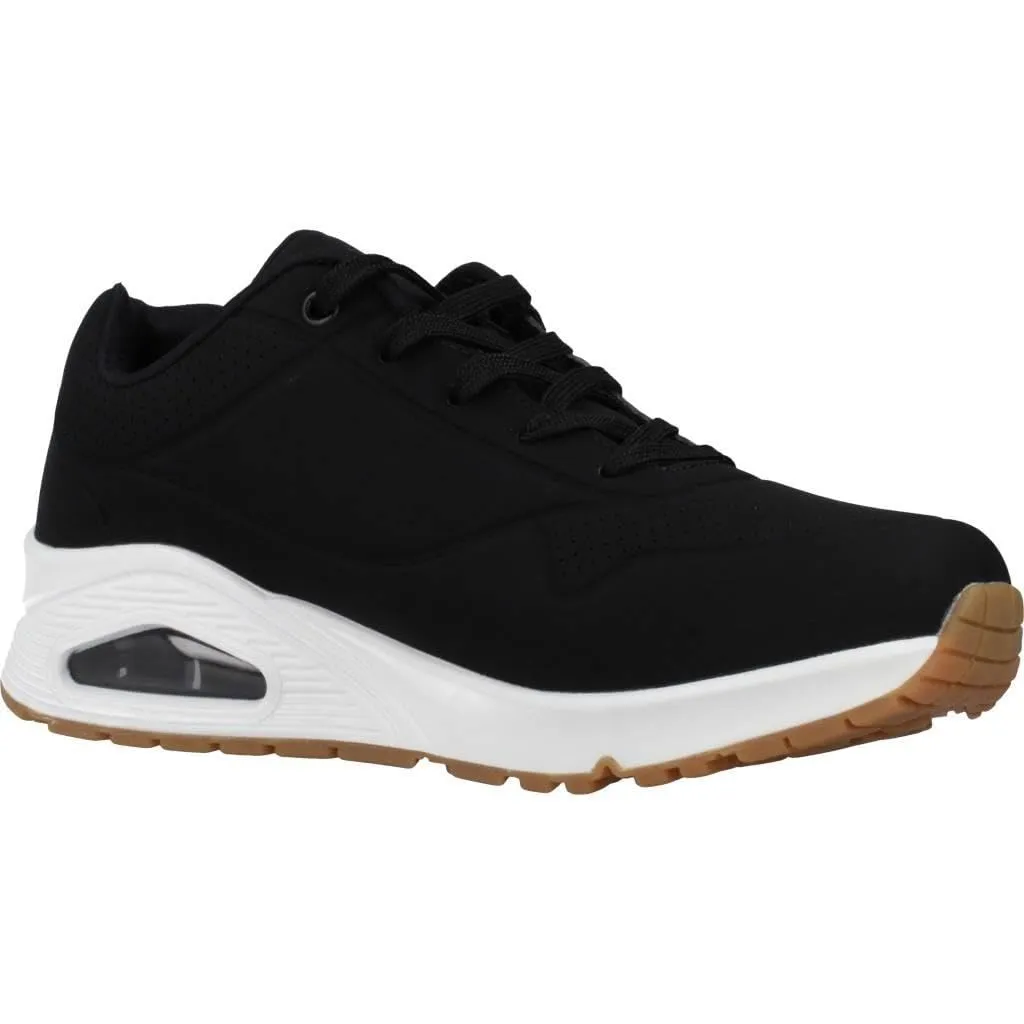 Skechers Uno Stand On Air Scarpe da Ginnastica da Donna, Black White Durabuck/Mesh, 36 EU Larga - immagine 7