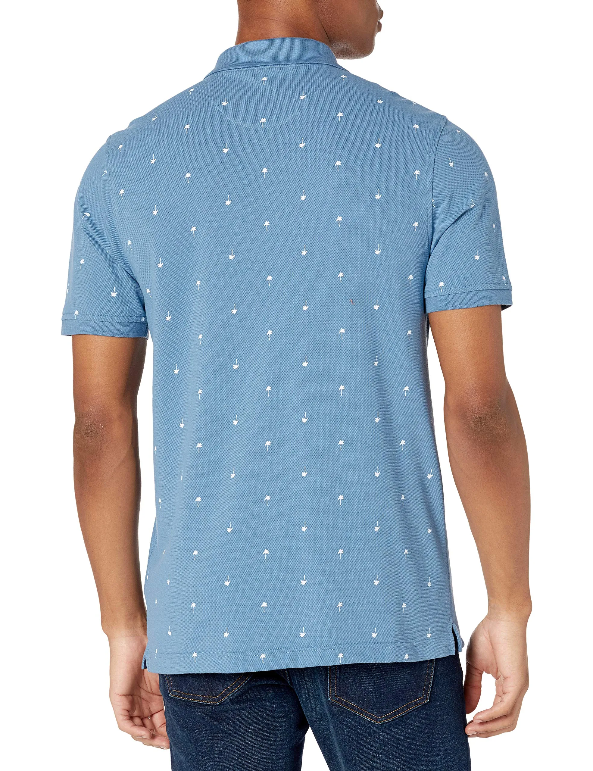 Amazon Essentials Polo in Piqué di Cotone Slim Uomo, Blu Stampa Palme, XXL - immagine 4