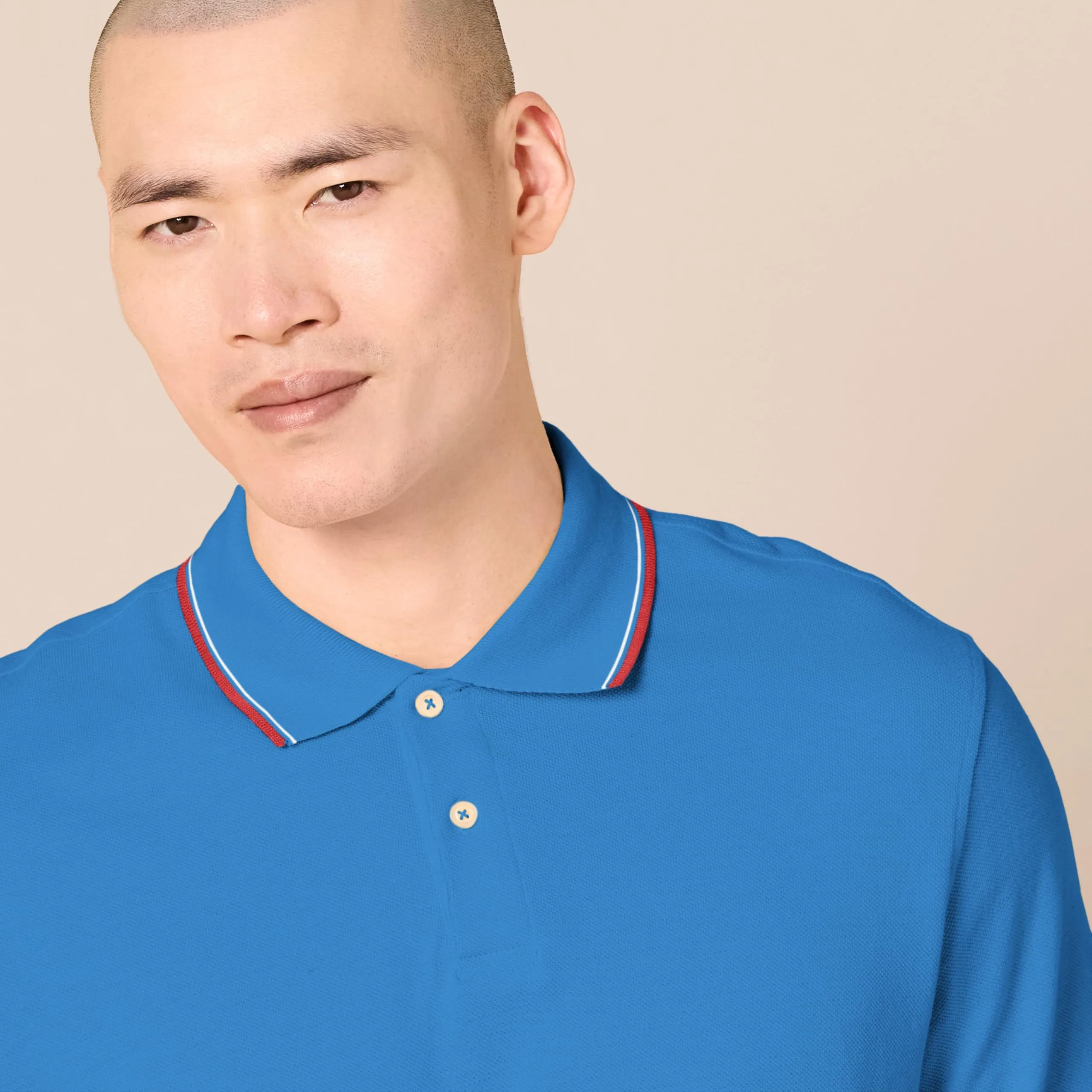 Amazon Essentials Polo in Piqué di Cotone Slim Uomo, Blu Thin Stripe, XS - immagine 4