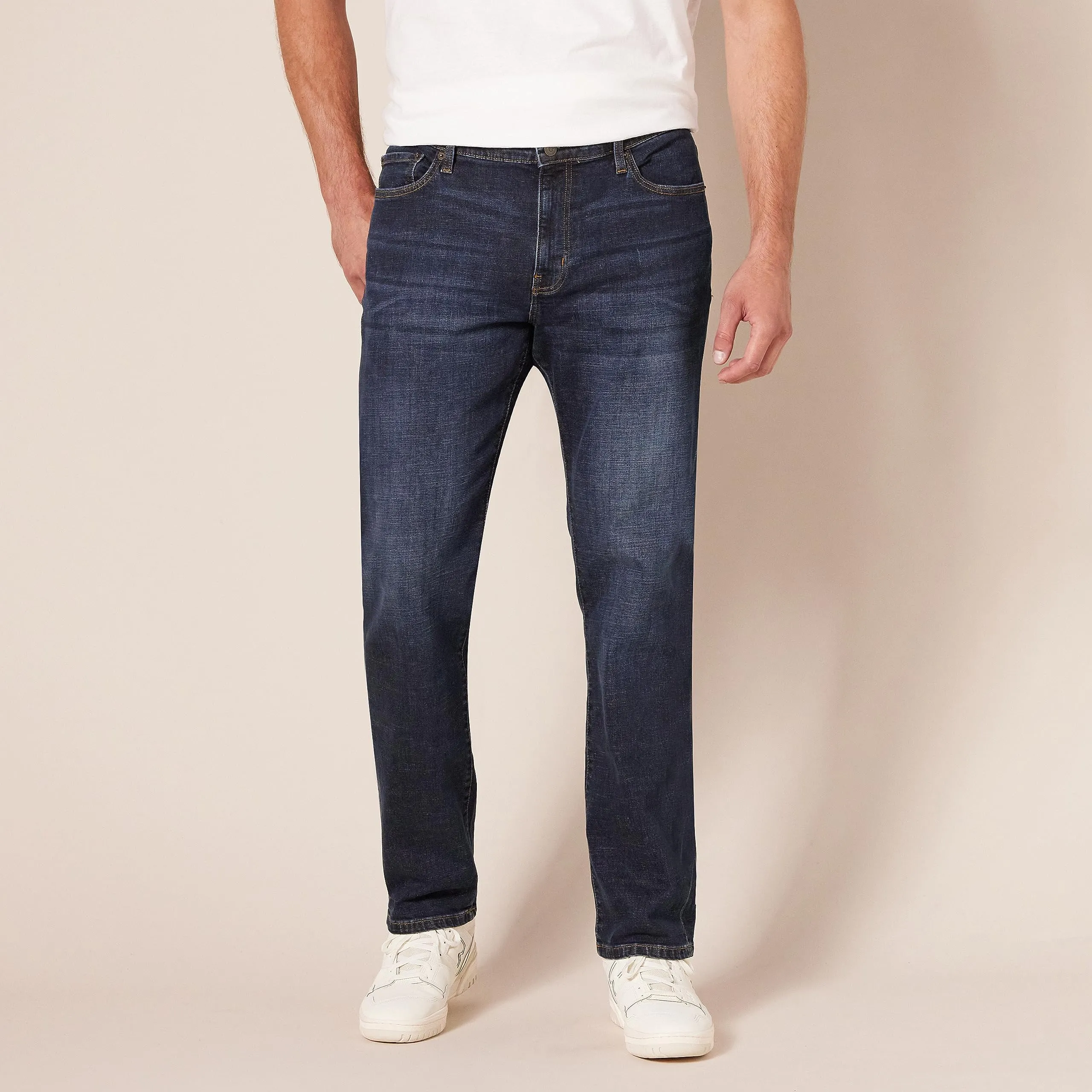 Amazon Essentials Jeans Slim Fit Elasticizzati Uomo, Blu Scuro Vintage, 31W / 29L - immagine 4