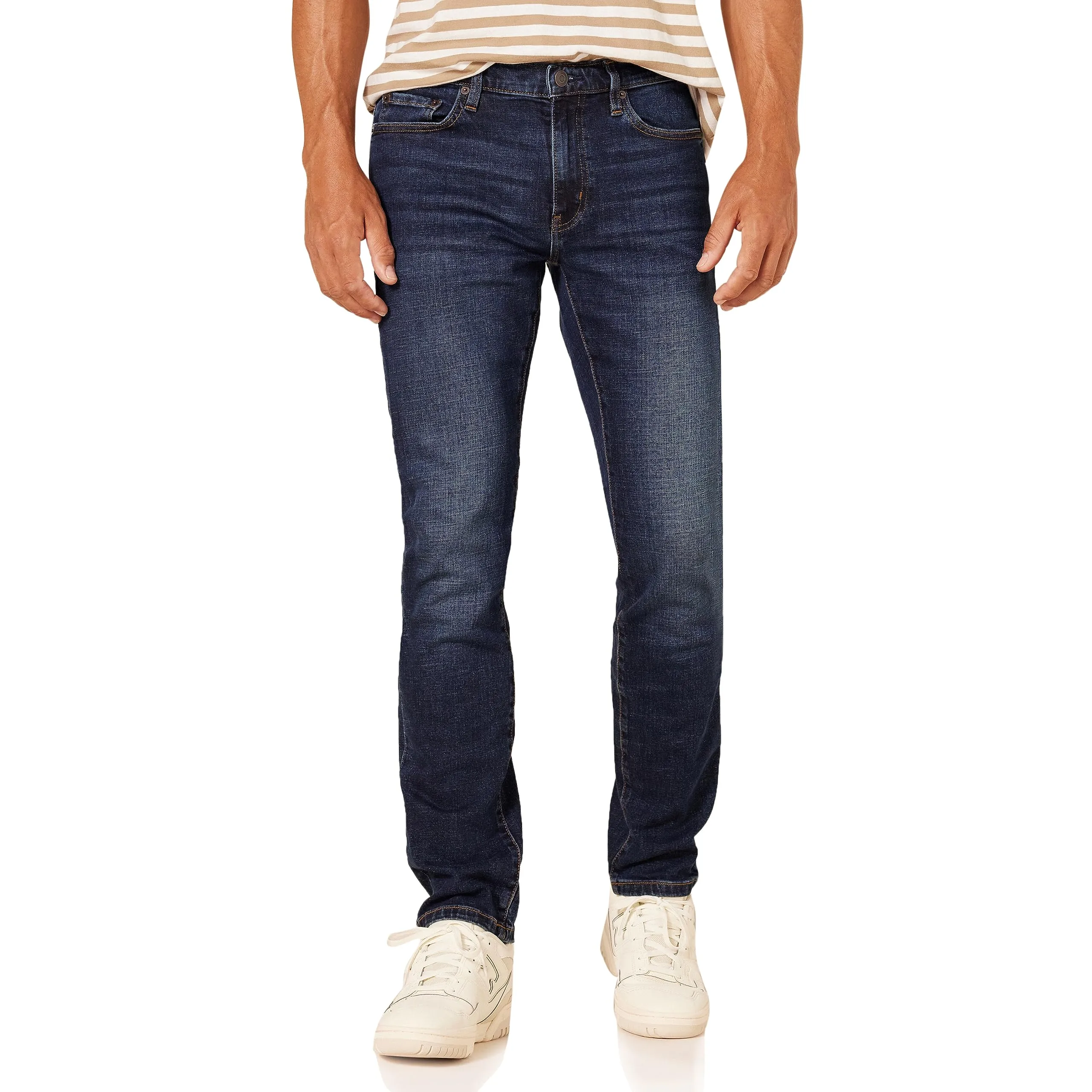 Amazon Essentials Men's Slim Fit Jeans, Blu Scuro Vintage, 38W / 34L - immagine 1