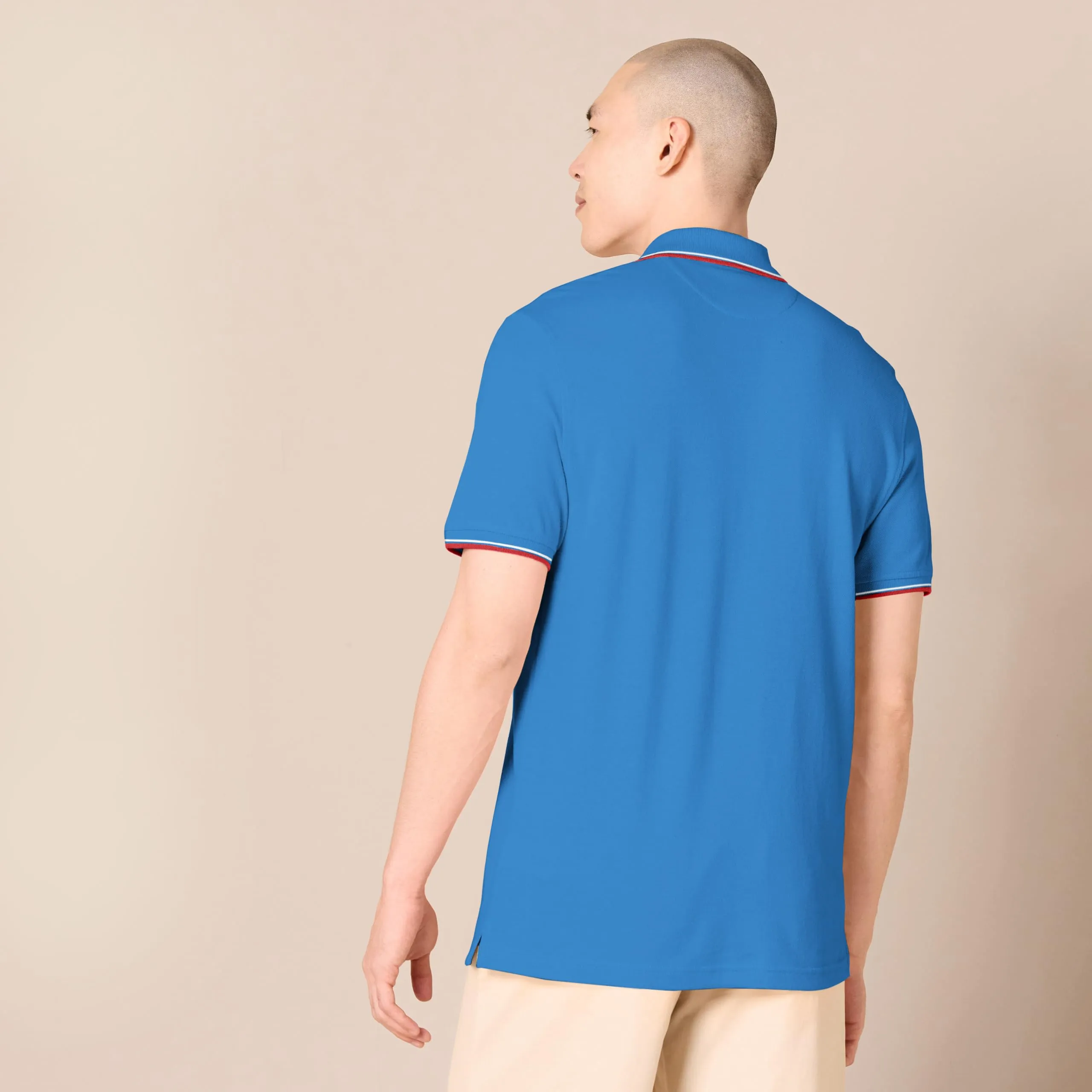 Amazon Essentials Polo in Piqué di Cotone Slim Uomo, Blu Thin Stripe, XXL - immagine 2