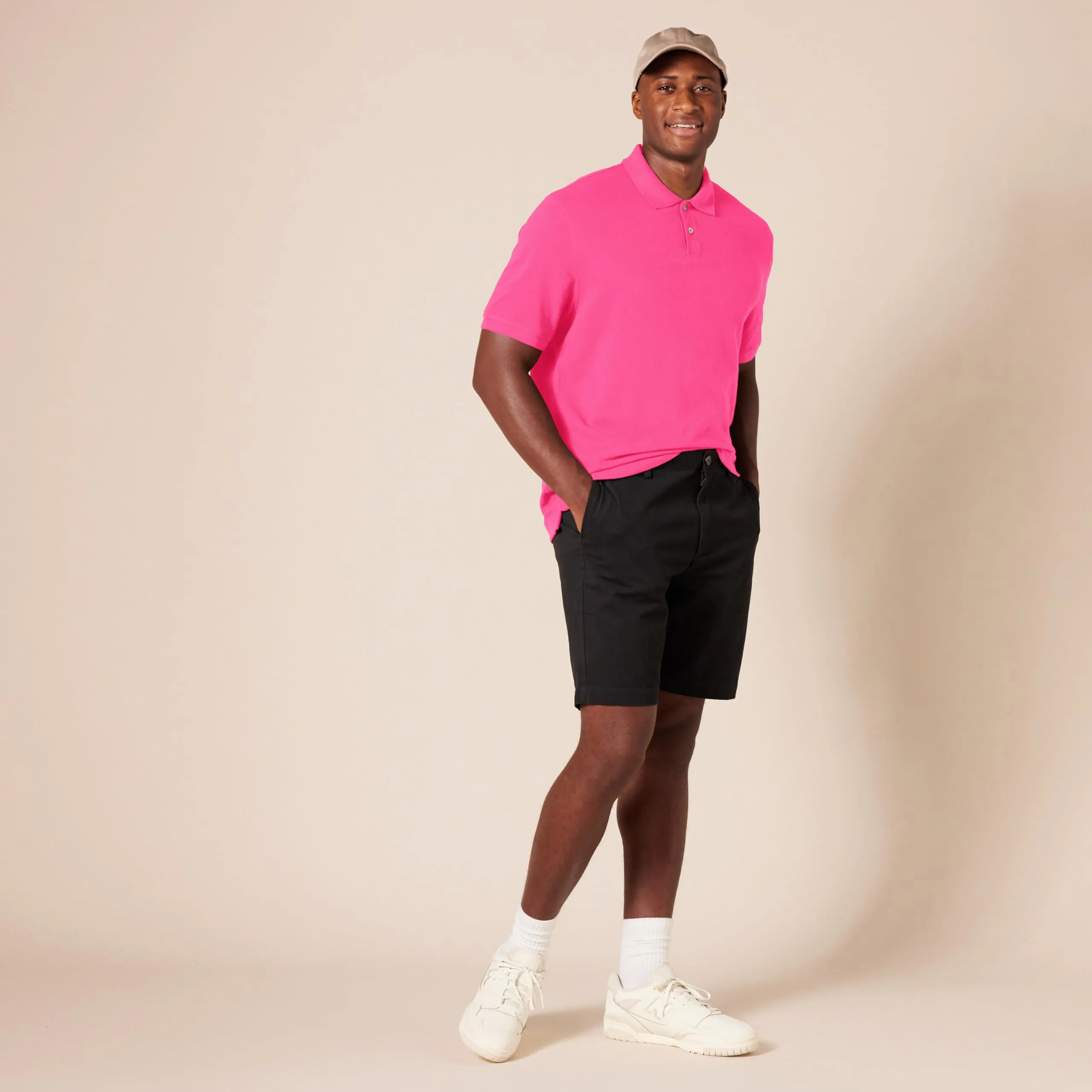Amazon Essentials Polo in piqué di Cotone Slim Uomo, Rosa Shocking, XS - immagine 8