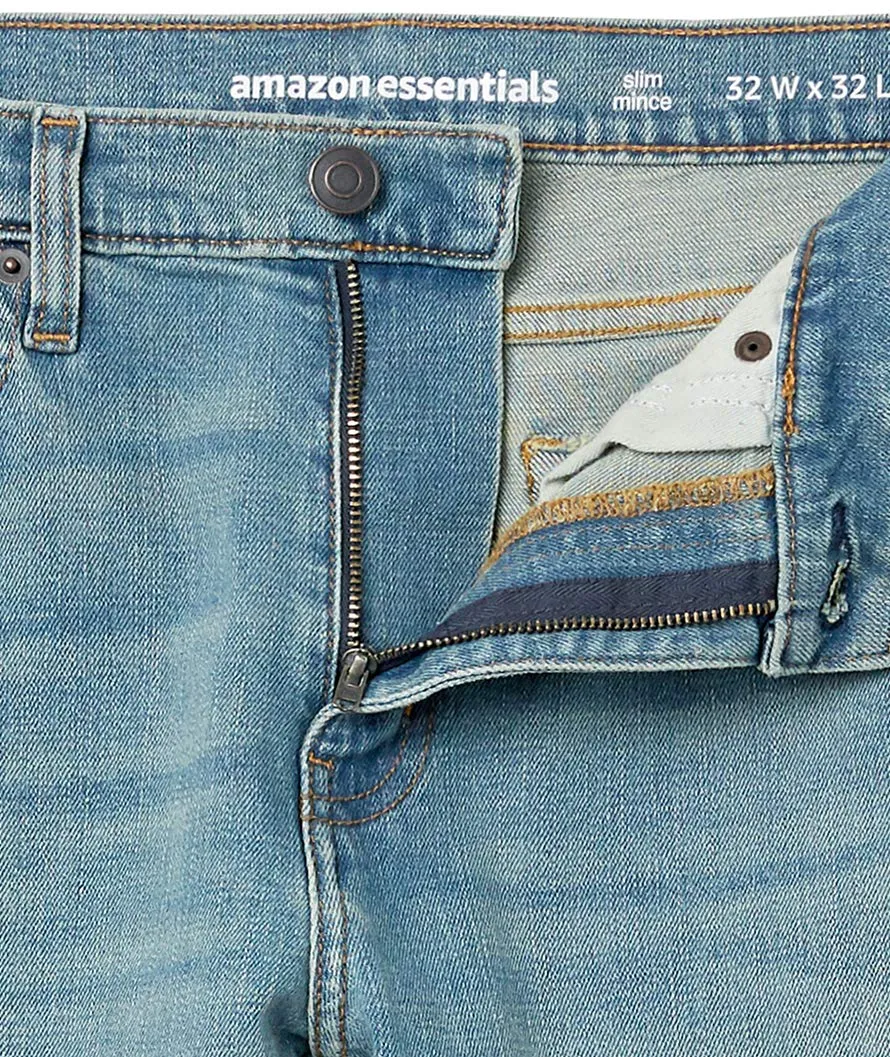 Amazon Essentials Slim Fit Jeans, Blu Chiaro Vintage, 28W / 30L - immagine 6