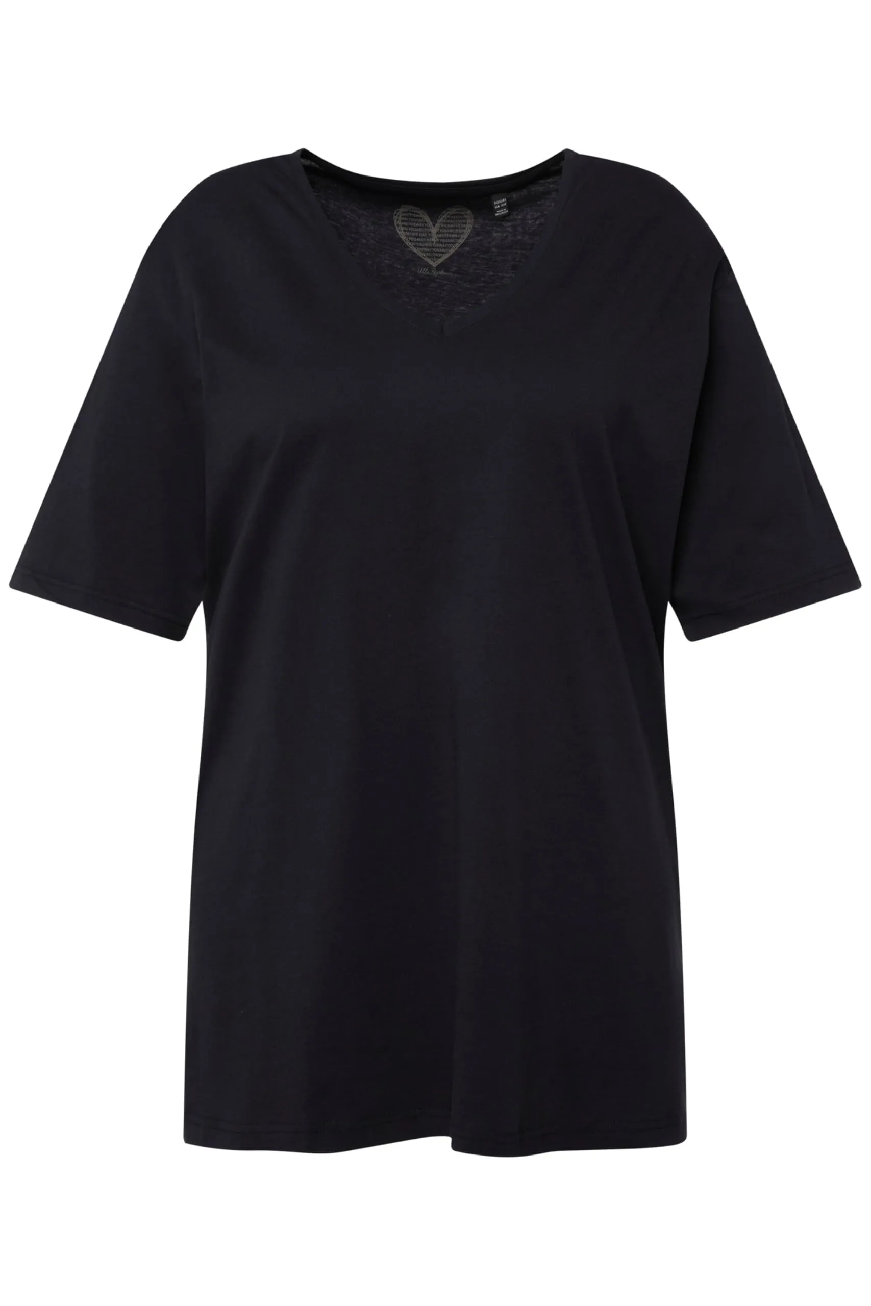 Ulla Popken Maglietta Basic Scollo a V Mezza Manica Donna, Blu Nero, 48-50 - immagine 4